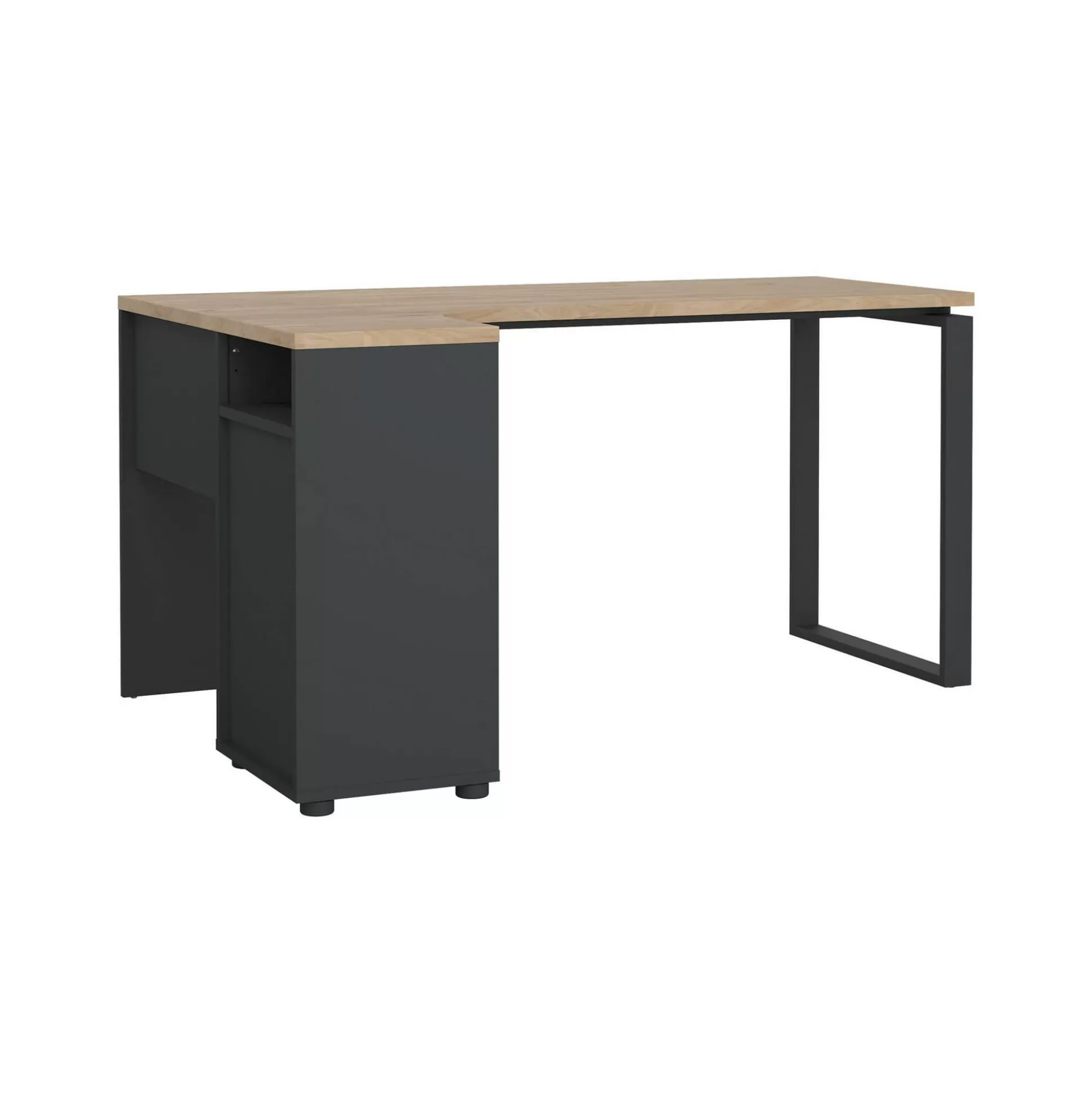 Dmora Scrivanie<Scrivania Dturc, 100x150 h76 cm, Rovere e Grigio