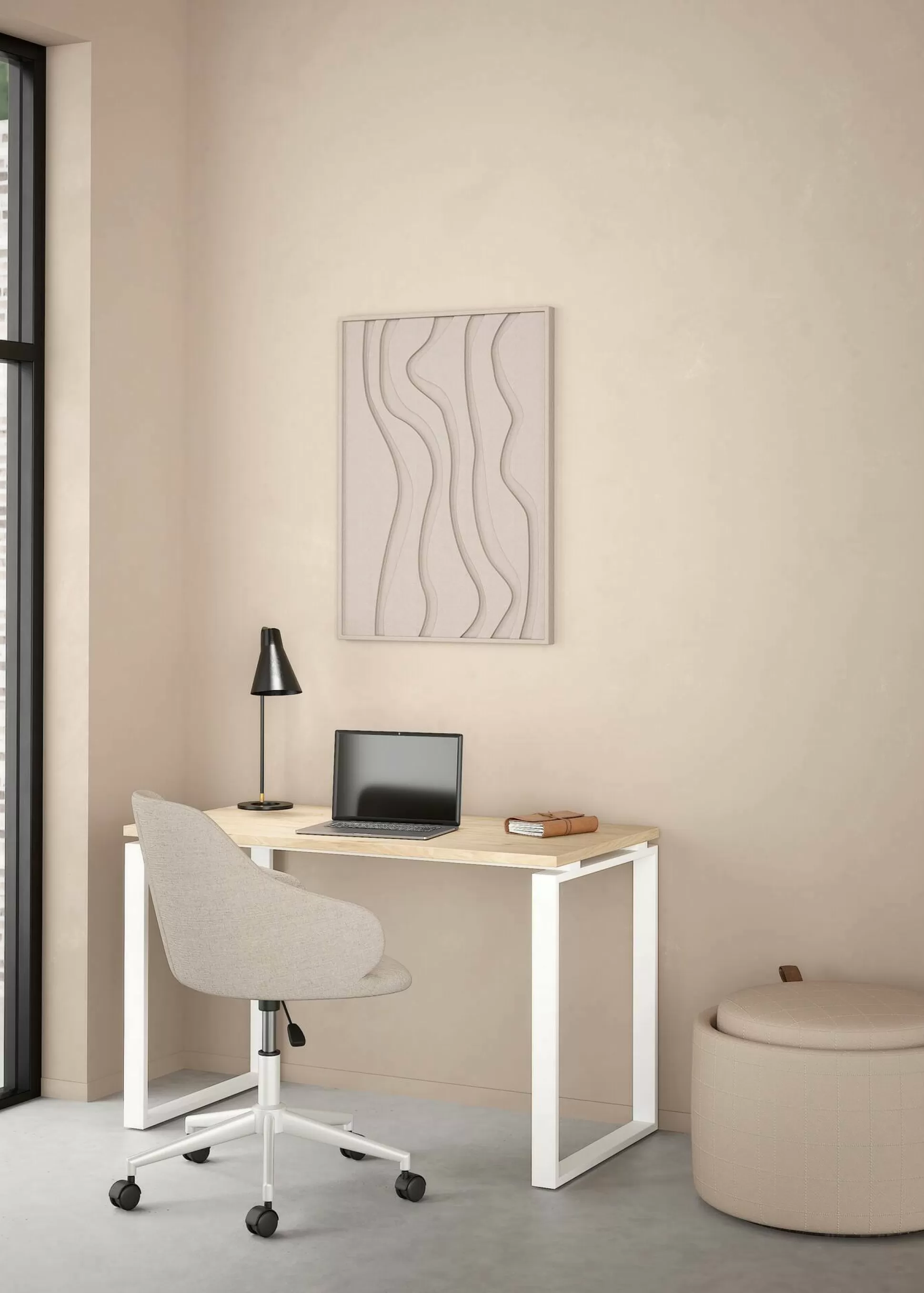 Dmora Scrivanie<Scrivania Dturch, 60x120 h76 cm, Rovere e Bianco