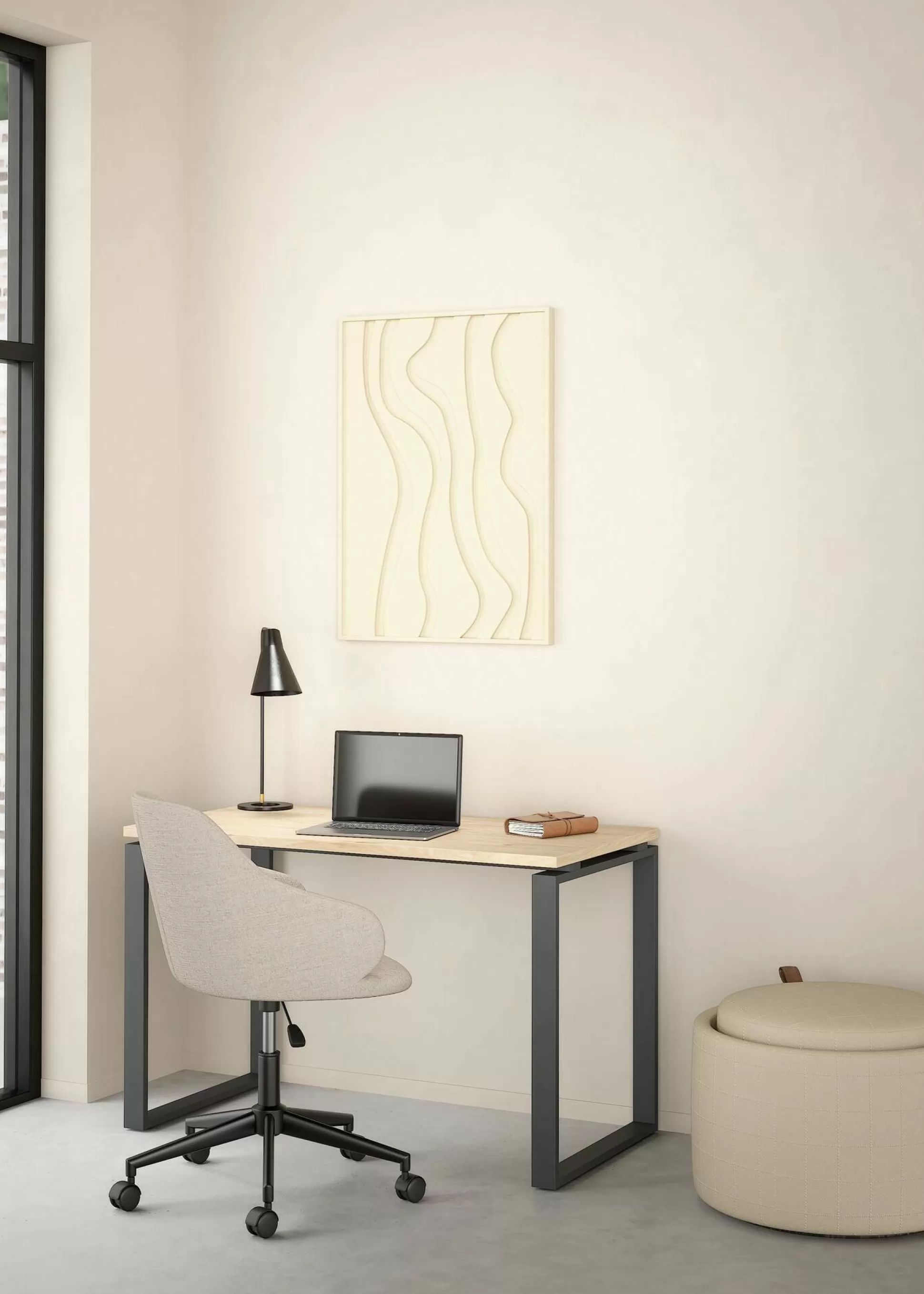 Dmora Scrivanie<Scrivania Dturch, 60x120 h76 cm, Rovere e Grigio