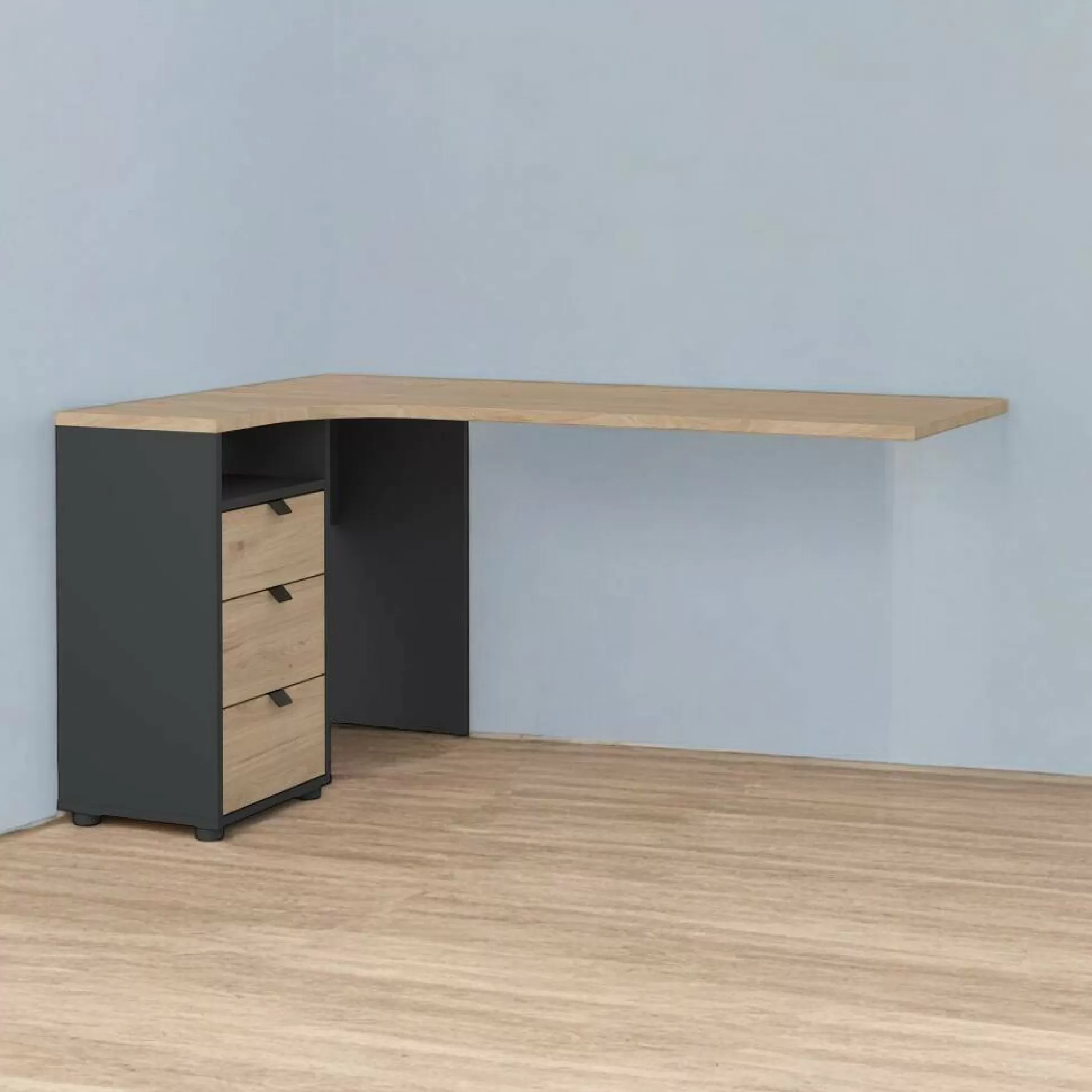 Dmora Scrivanie<Scrivania Dtuttin, 100x150 h76 cm, Rovere e Grigio