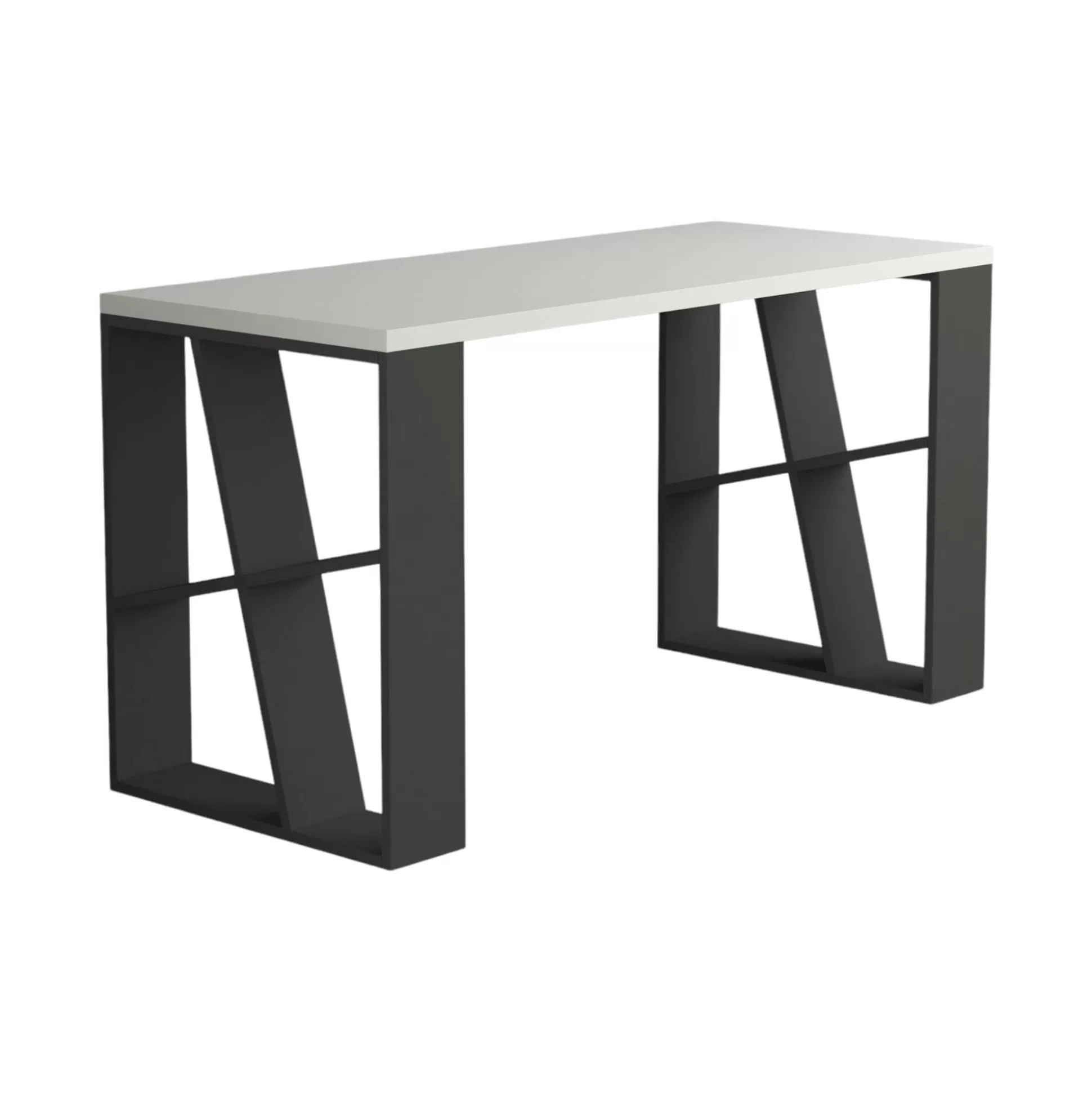 Dmora Scrivanie<Scrivania Eloi, 140x60 h75 cm, Bianco e Antracite