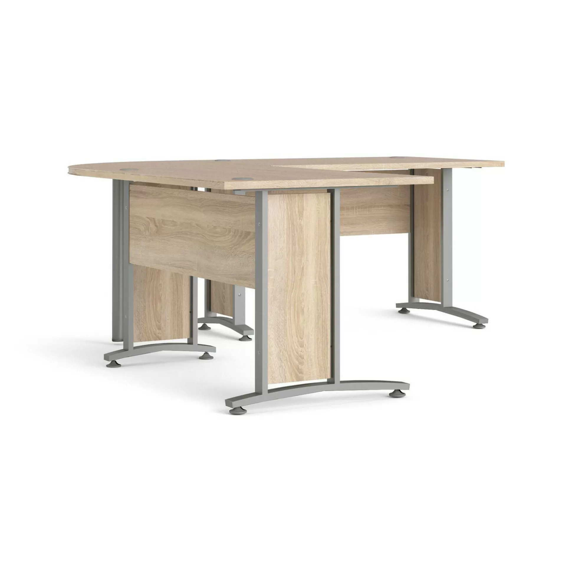Dmora Scrivanie<Scrivania Heling, 200x200 h75 cm, Grigio e Quercia