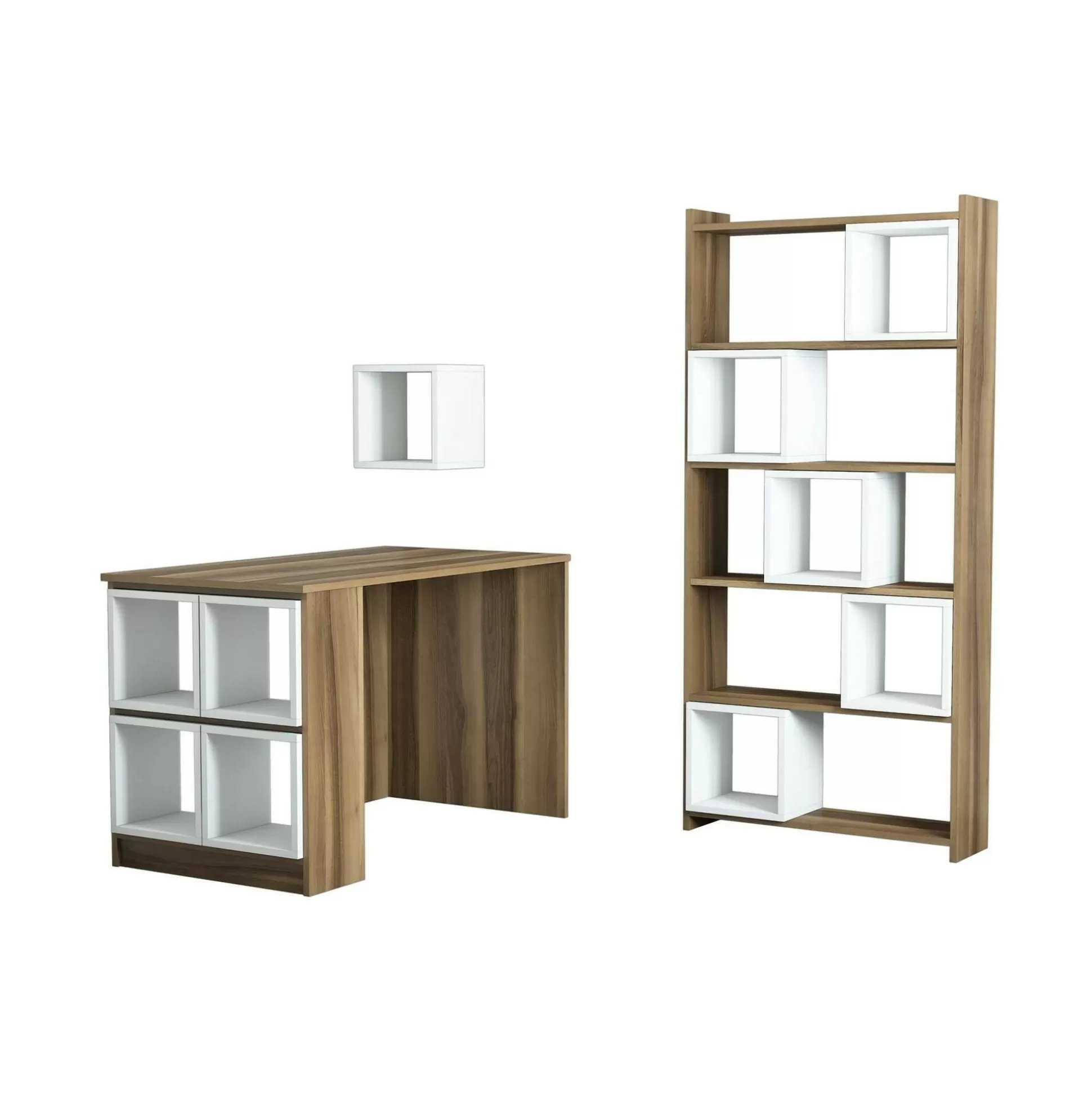 Dmora Scrivanie<Scrivania Hongyu, 120x65h75 cm, Noce e Bianco