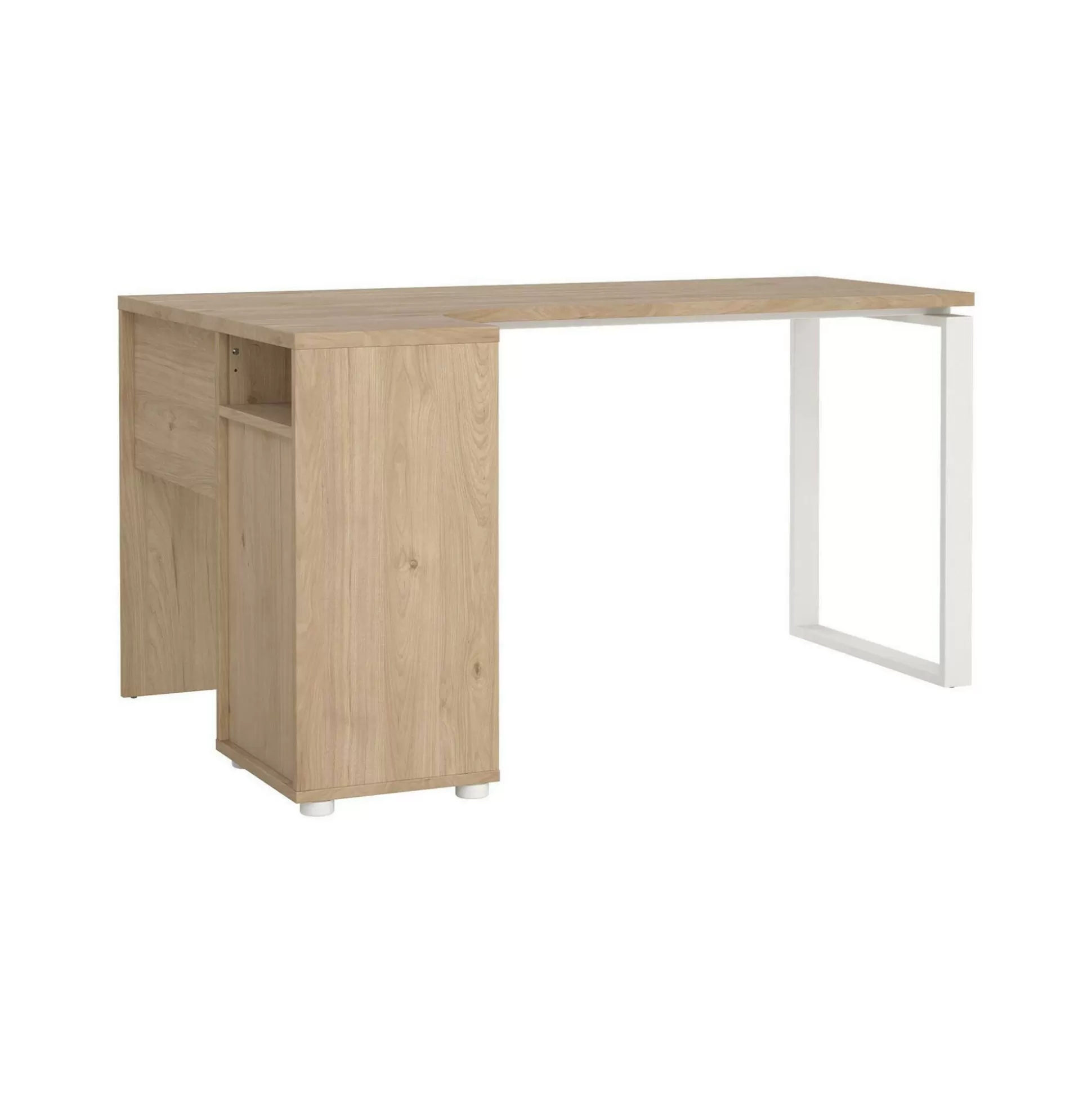 Dmora Scrivanie<Scrivania Medard, 100x150 h76 cm, Rovere e Bianco