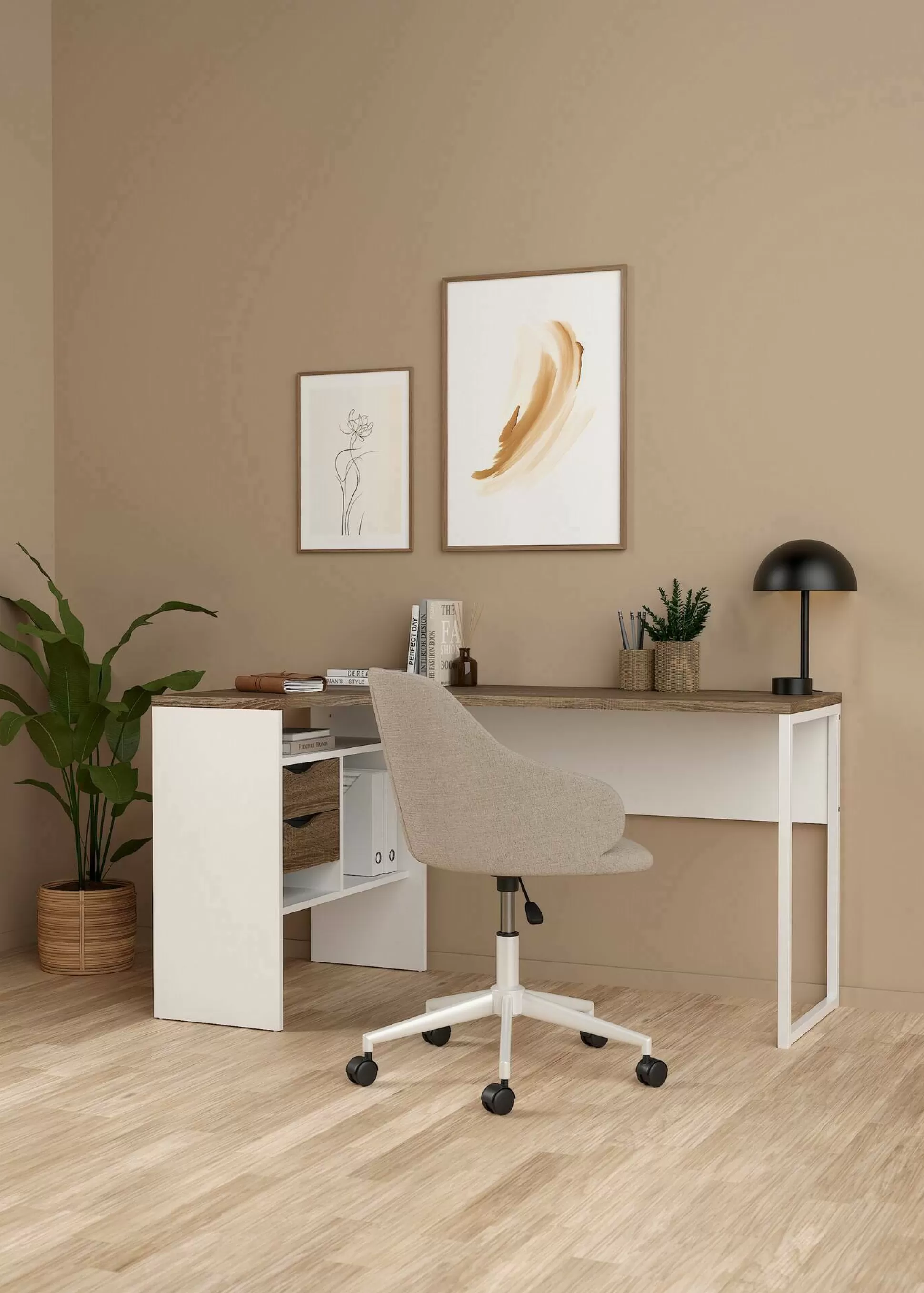 Dmora Scrivanie<Scrivania Moire, 145x81 h77 cm, Bianco