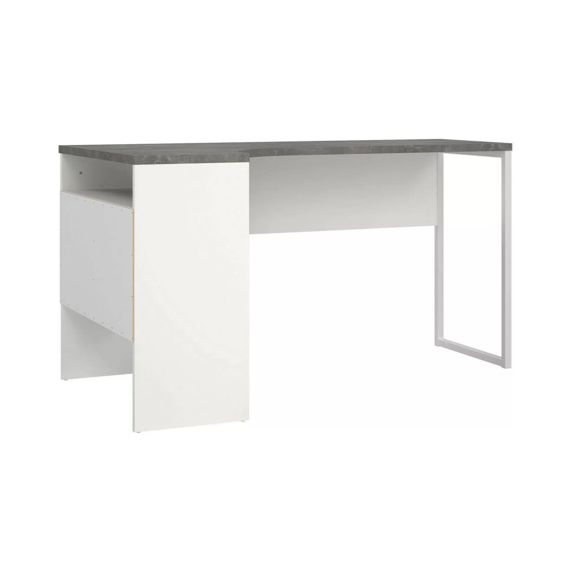 Dmora Scrivanie<Scrivania Moire, 81x145 h77 cm, Bianco e Grigio