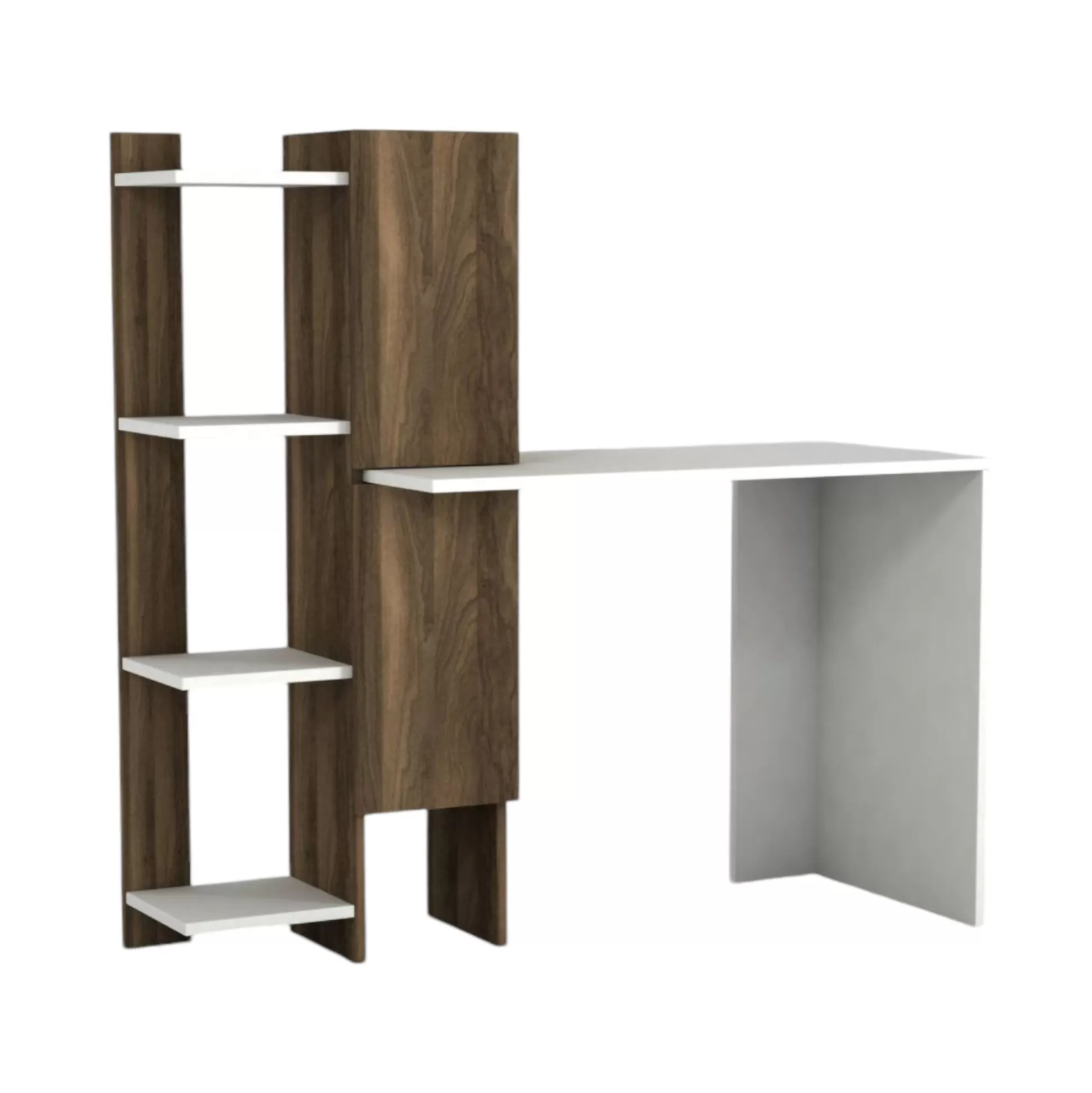 Dmora Scrivanie<Scrivania Nanmadol, 90x45 h72 cm, Bianco e Noce