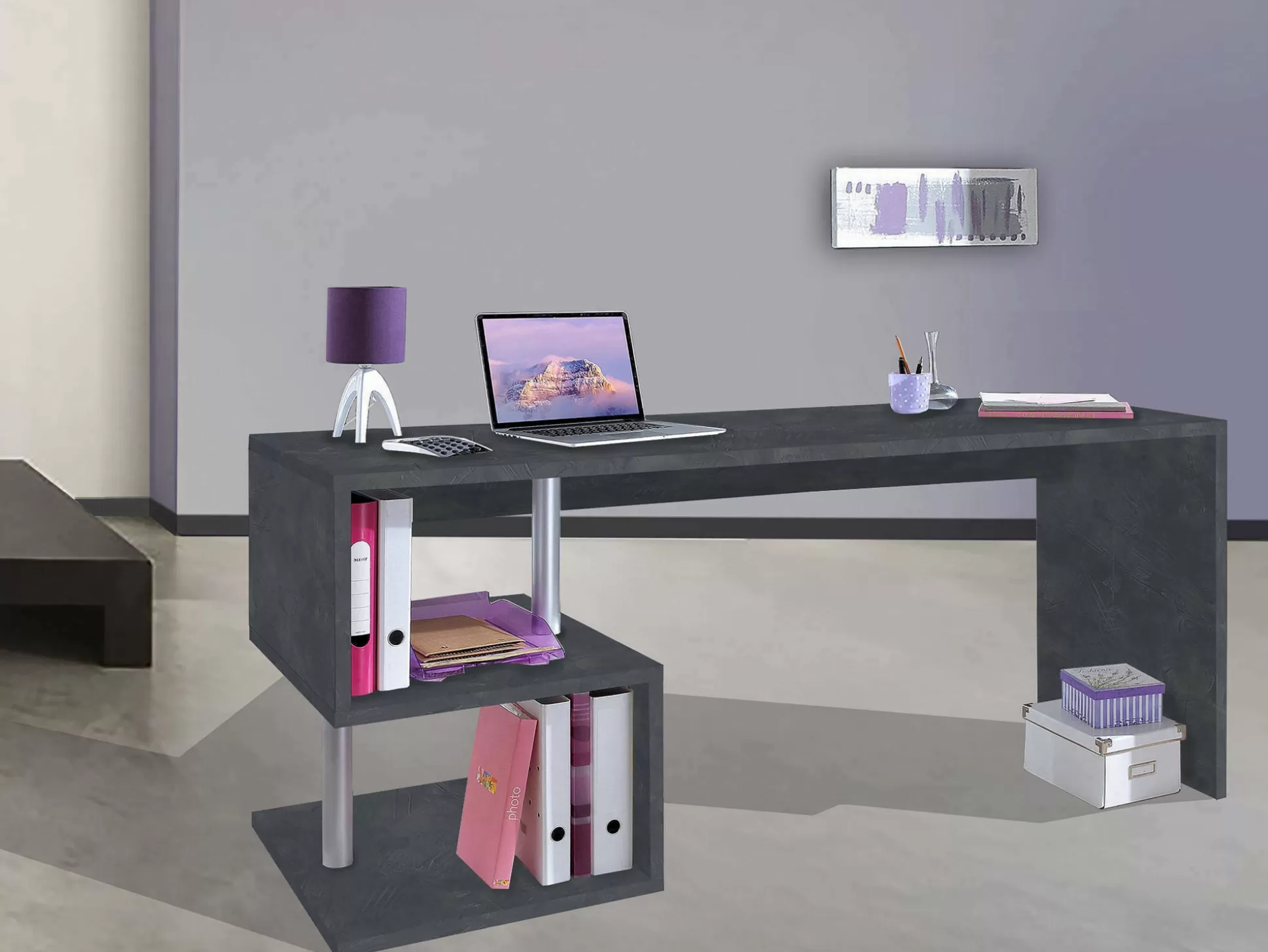 Dmora Scrivanie<Scrivania Poseidone, cm 180x60h78,