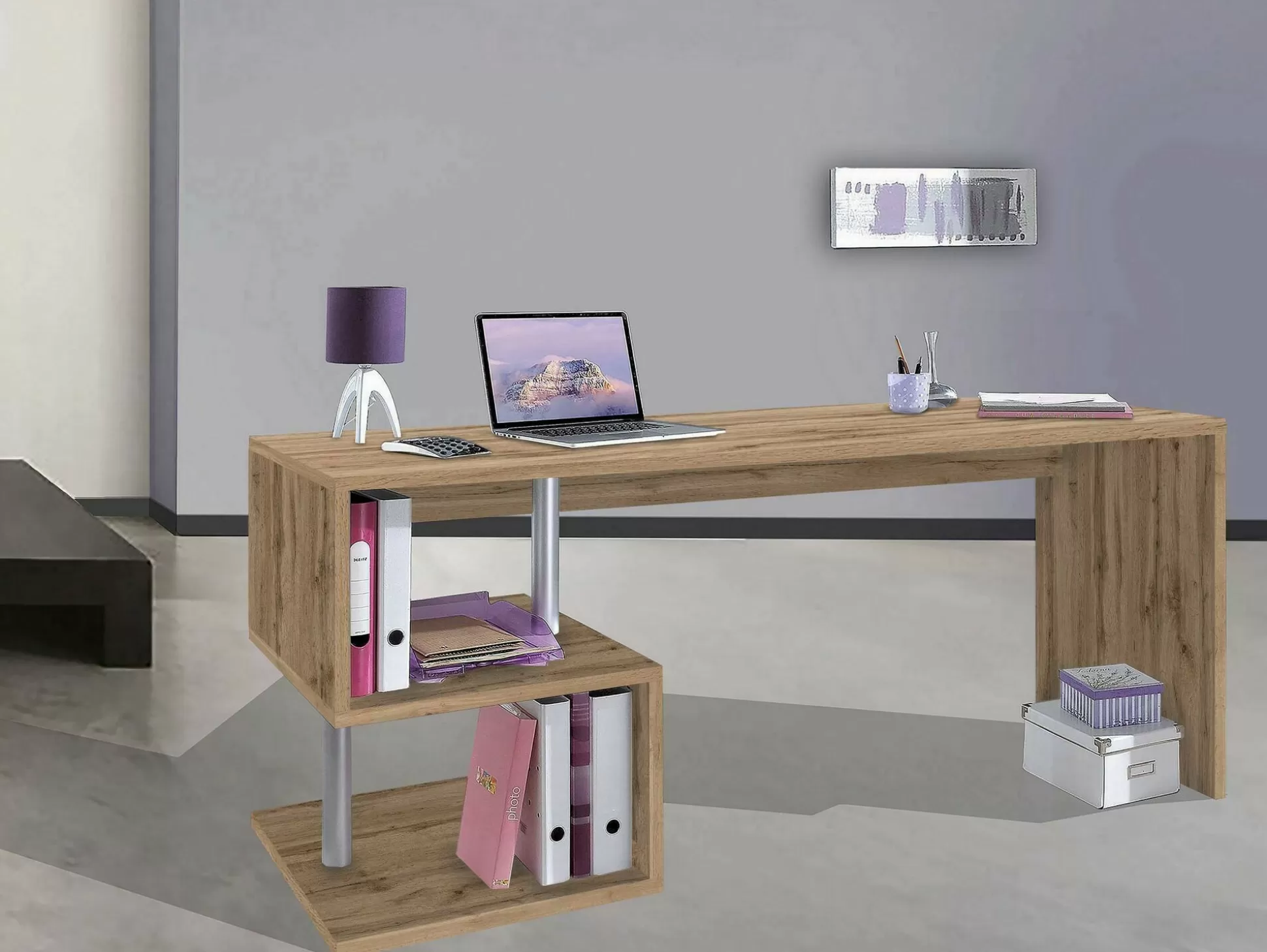 Dmora Scrivanie<Scrivania Poseidone, cm 180x60h78,