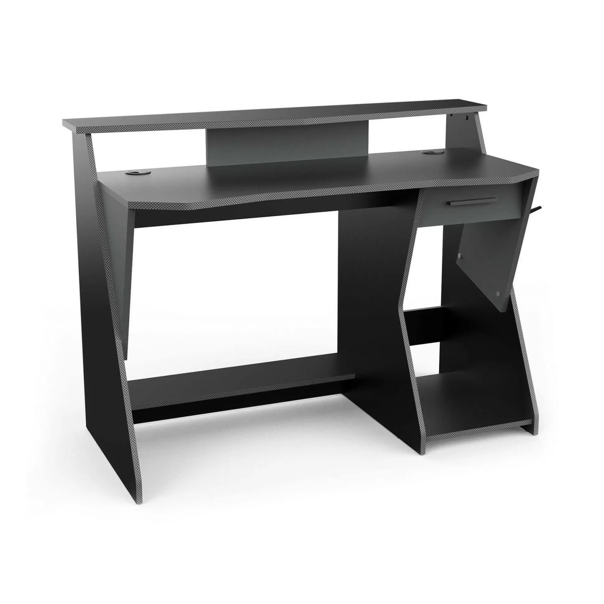 Dmora Scrivanie<Scrivania Ripoli, 124x60 h90 cm, Grigio scuro e Nero
