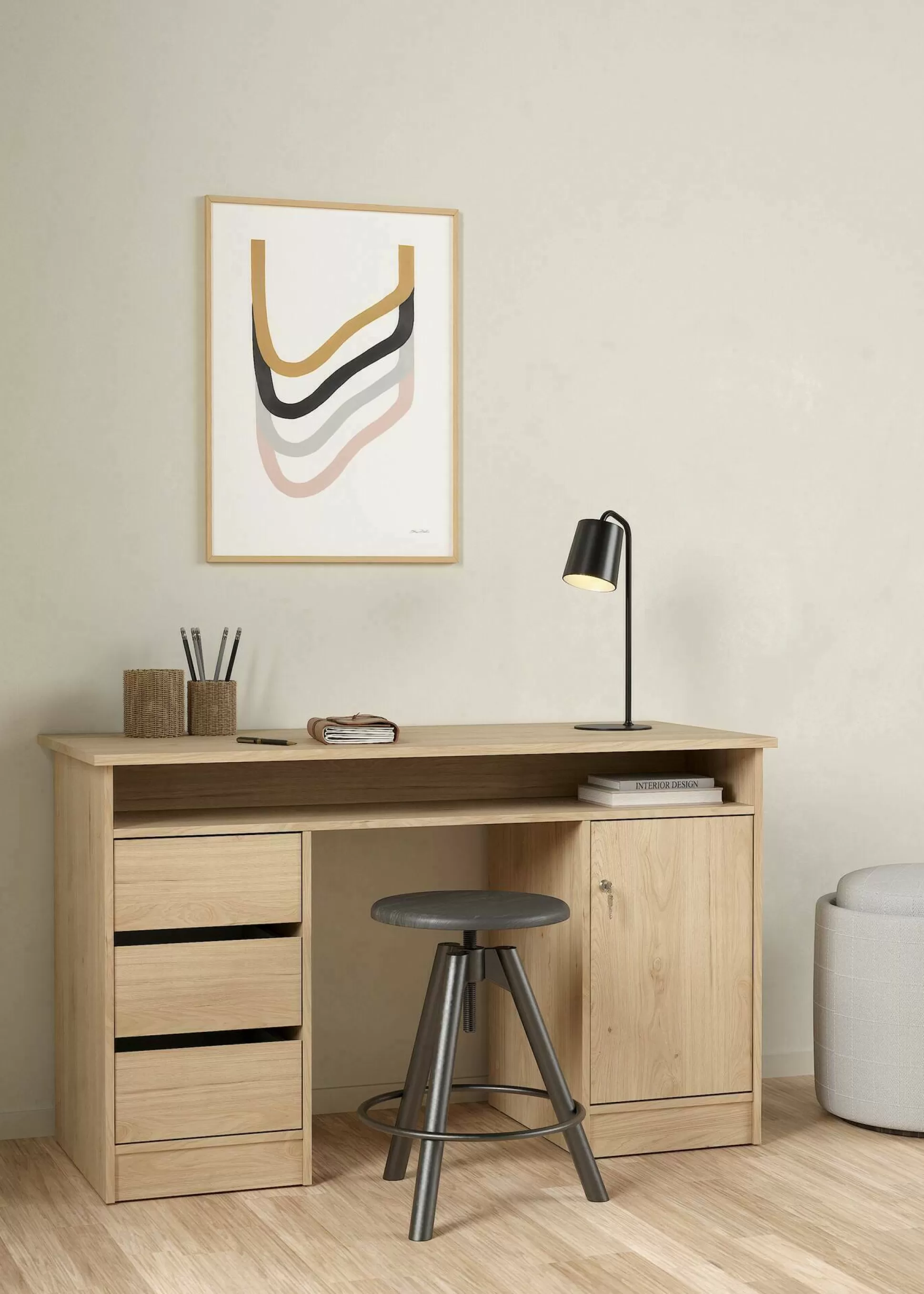 Dmora Scrivanie<Scrivania Shanshan, 55x126 h76 cm,