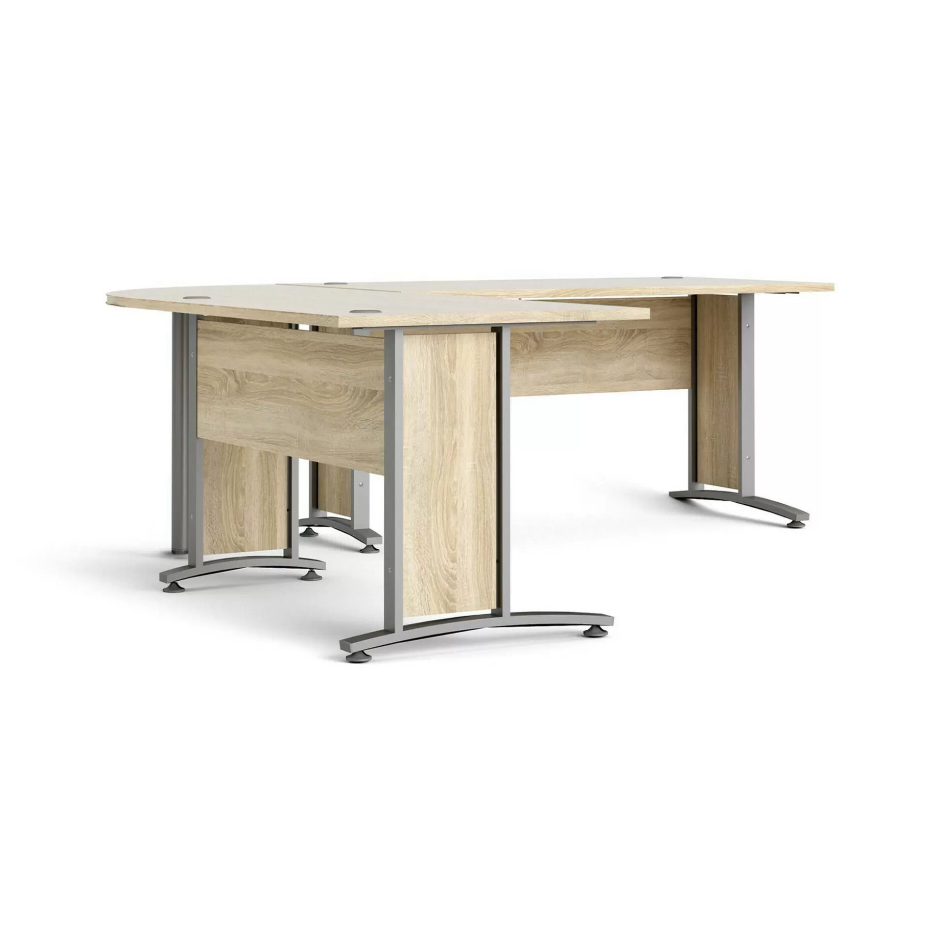 Dmora Scrivanie<Scrivania Tanya, 200x230 h75 cm, Grigio e Quercia