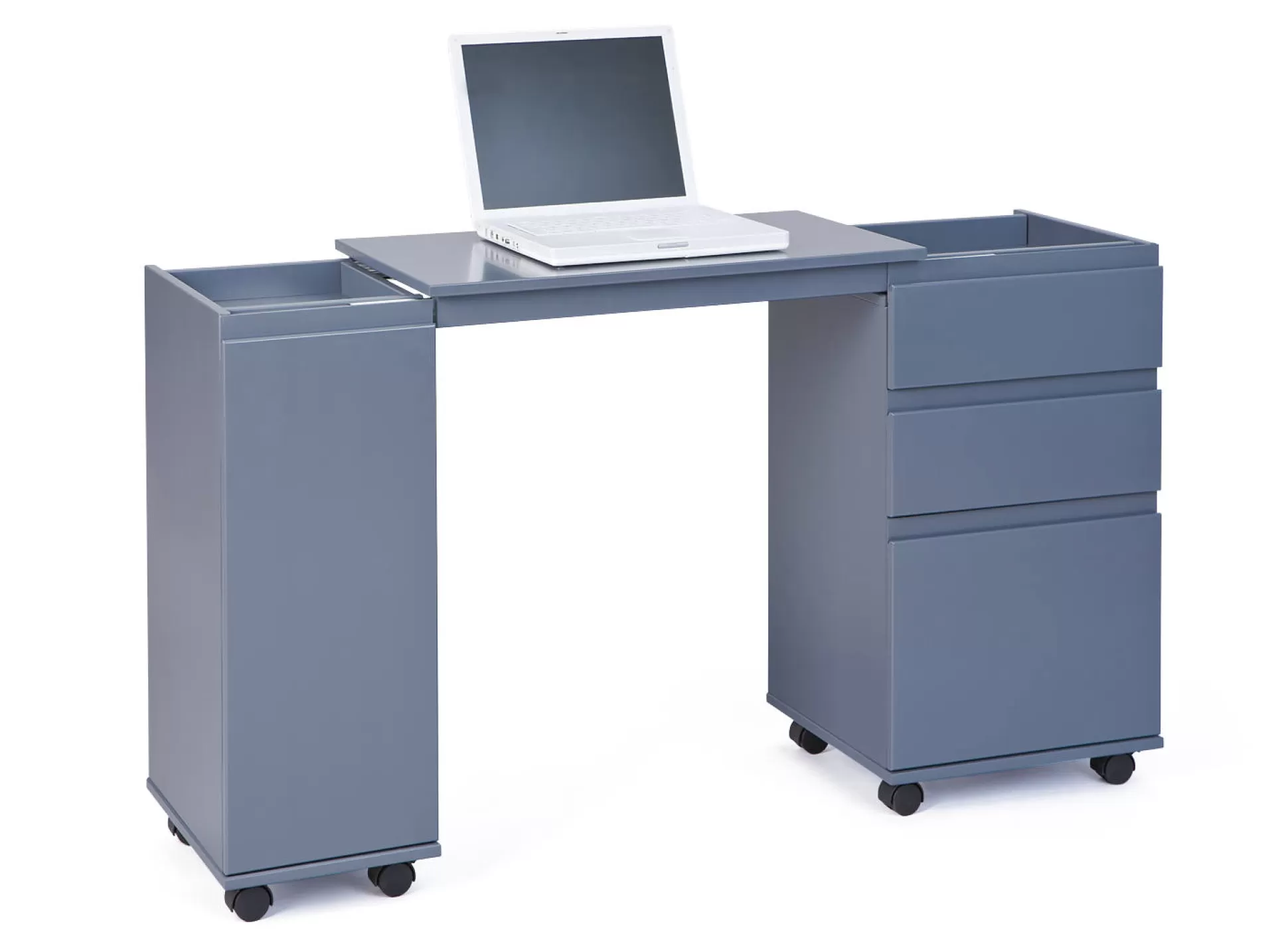 Dmora Scrivanie<Scrivania/mobile allungabile con cassetti e contenitore in MDF laccato