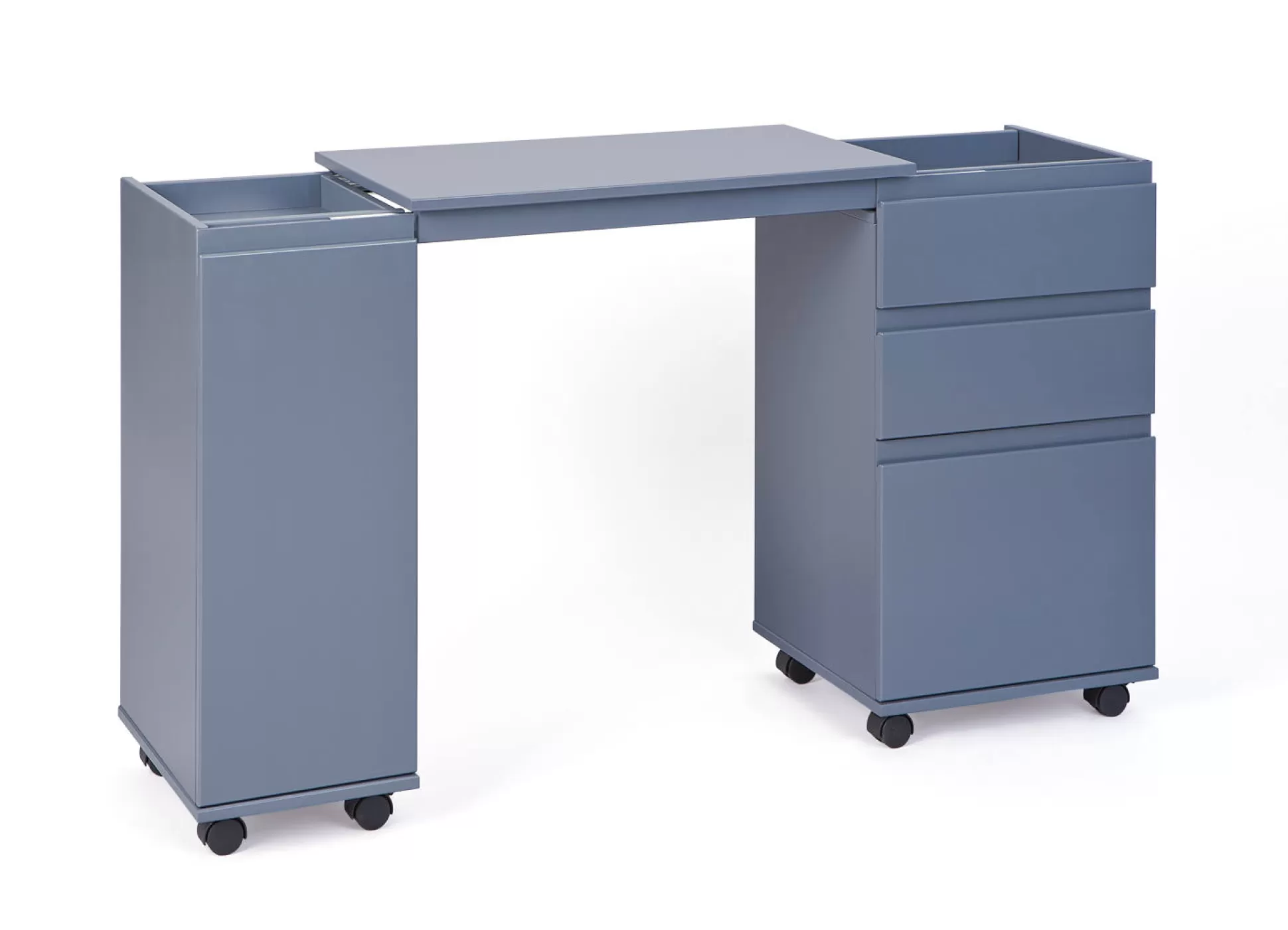 Dmora Scrivanie<Scrivania/mobile allungabile con cassetti e contenitore in MDF laccato