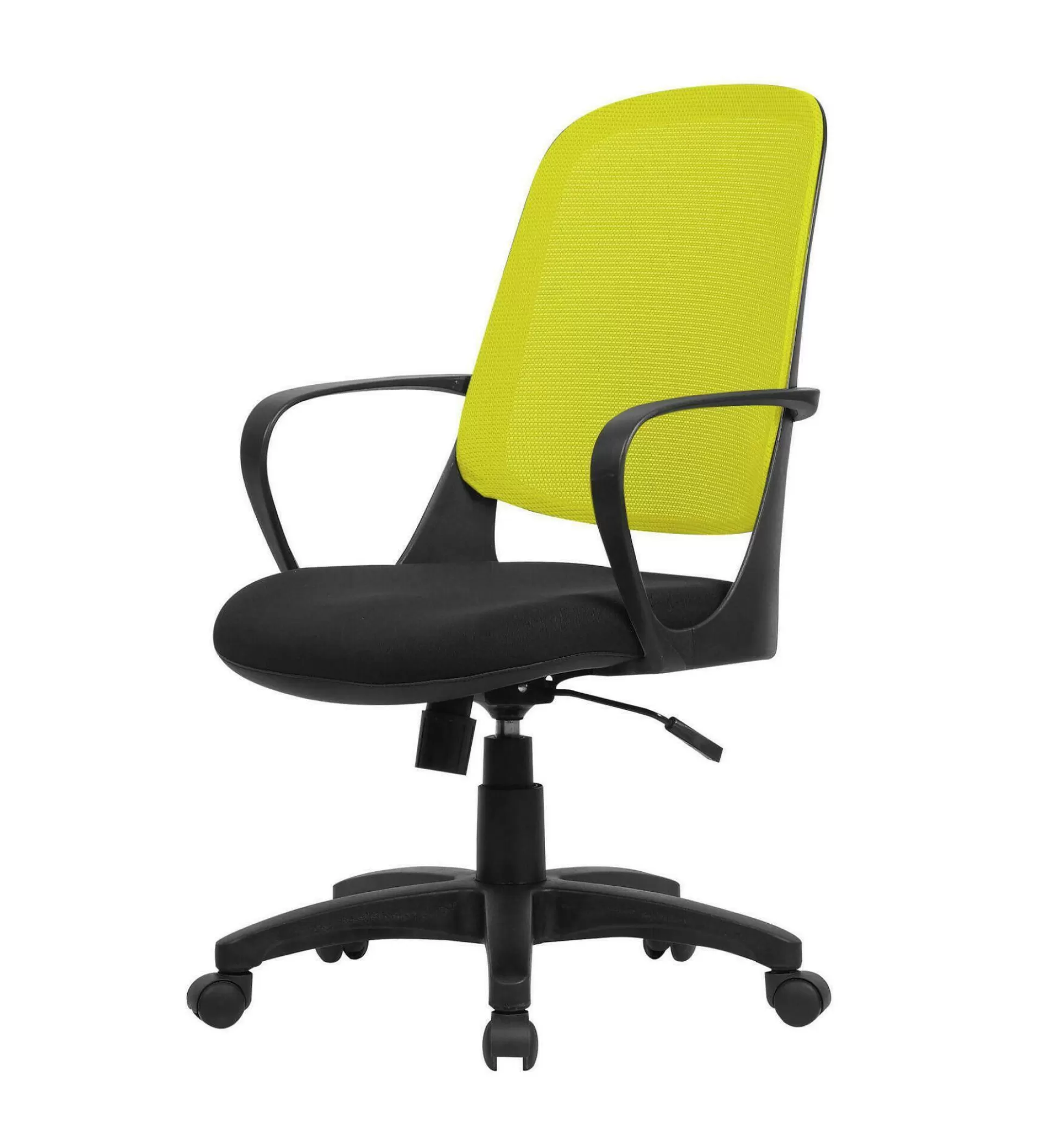 Dmora Sedie Con Ruote<Sedia con ruote Arcola, 61x60h99/108 cm, Nero e Giallo