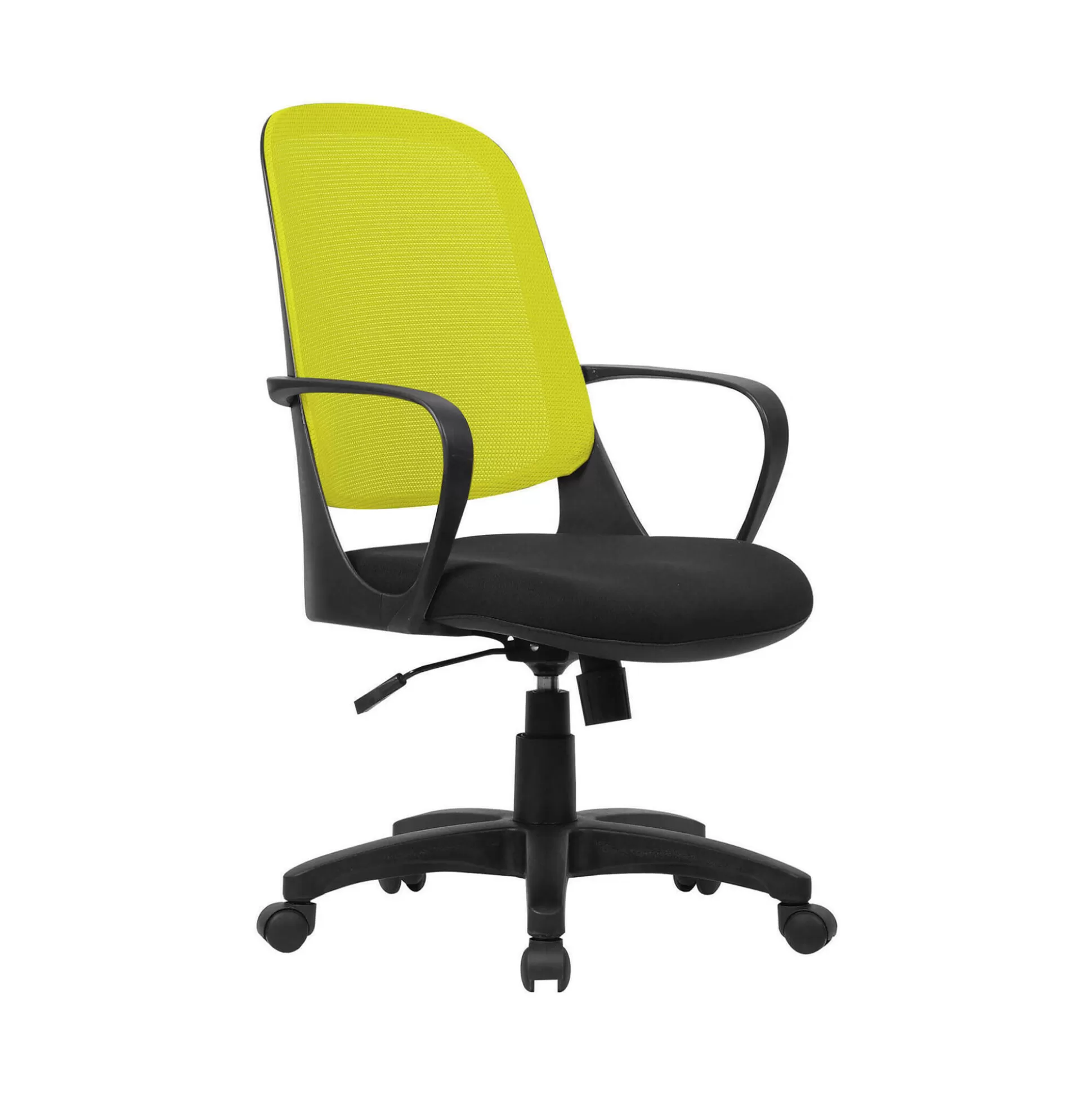 Dmora Sedie Con Ruote<Sedia con ruote Arcola, 61x60h99/108 cm, Nero e Giallo