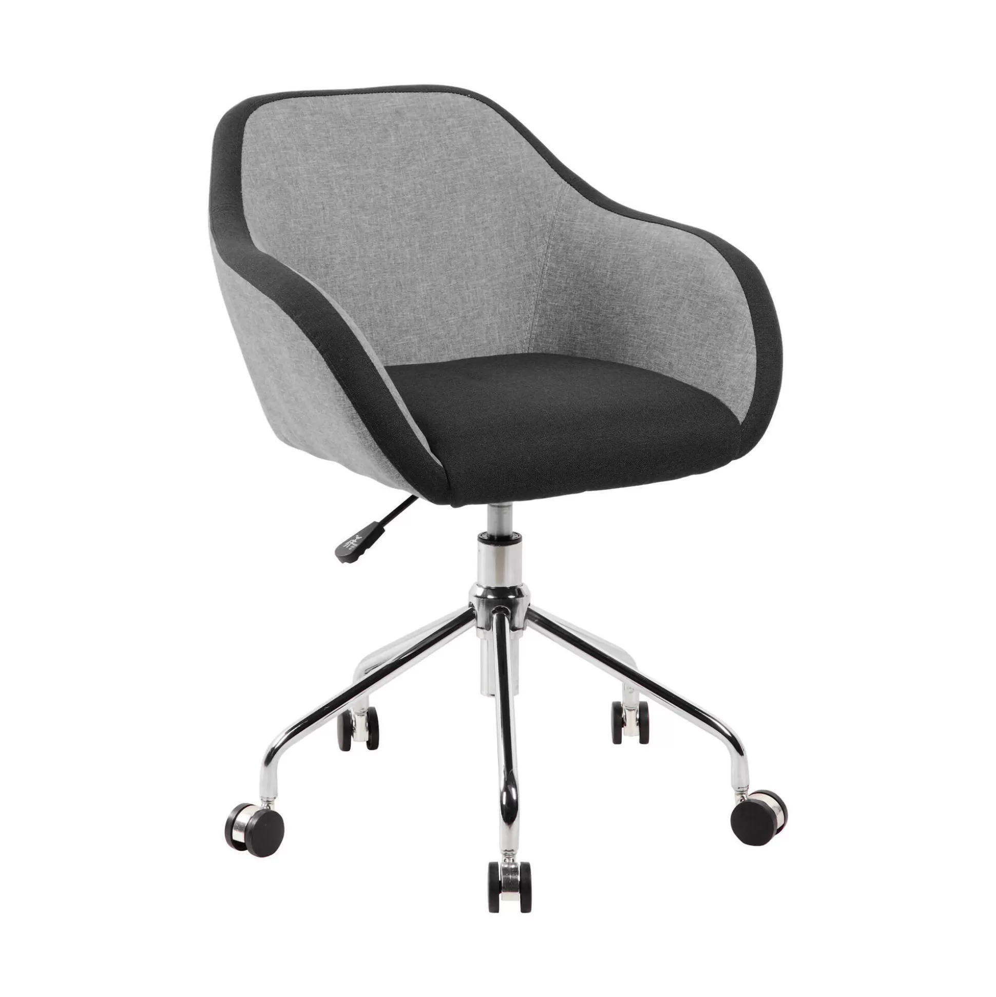 Dmora Sedie Con Ruote<Sedia con ruote Bardello, 56x58h77/84 cm, Grigio e Nero