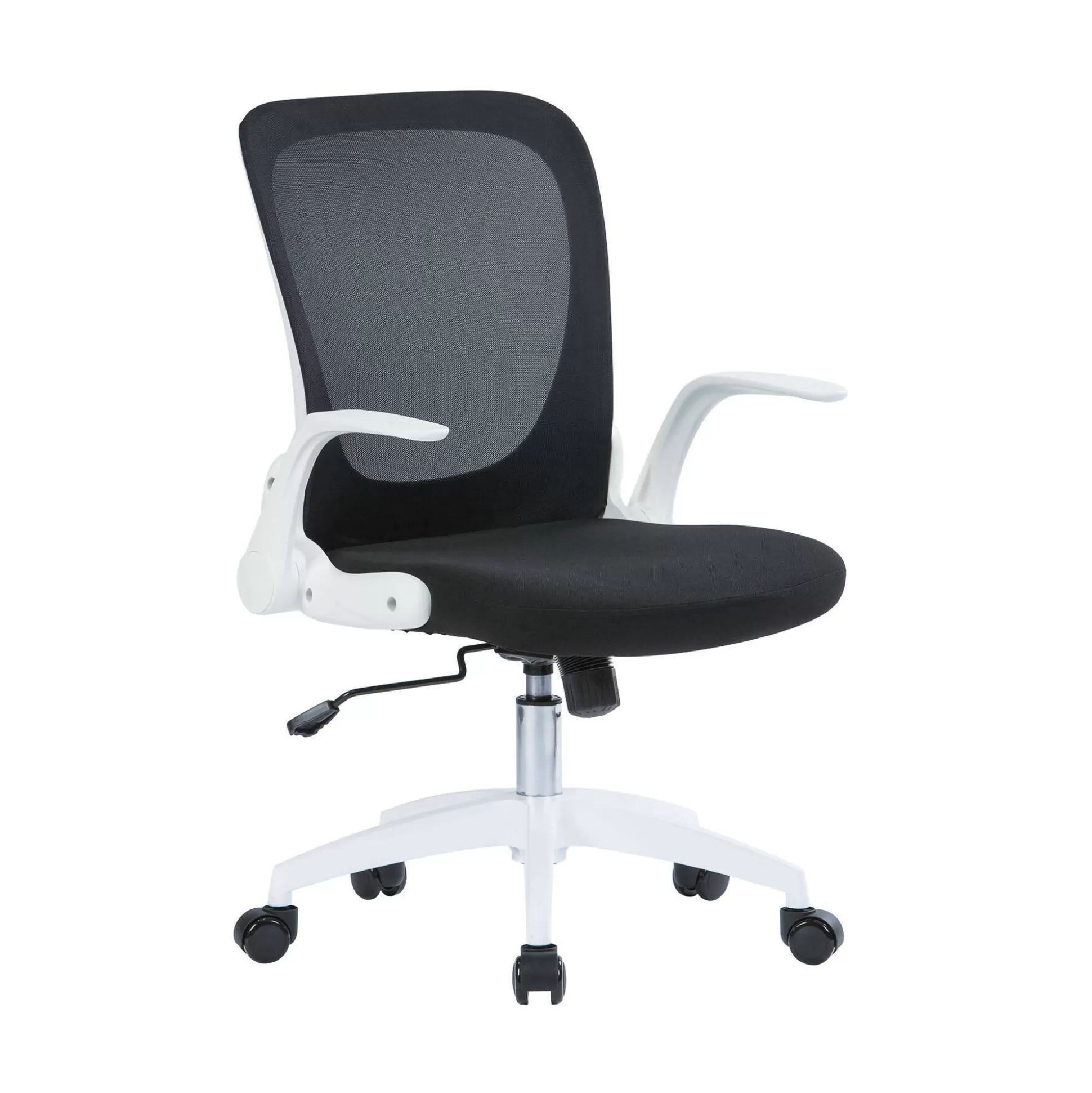 Dmora Sedie Con Ruote<Sedia con ruote Baschi, 60x59h86/96 cm, Nero e Bianco