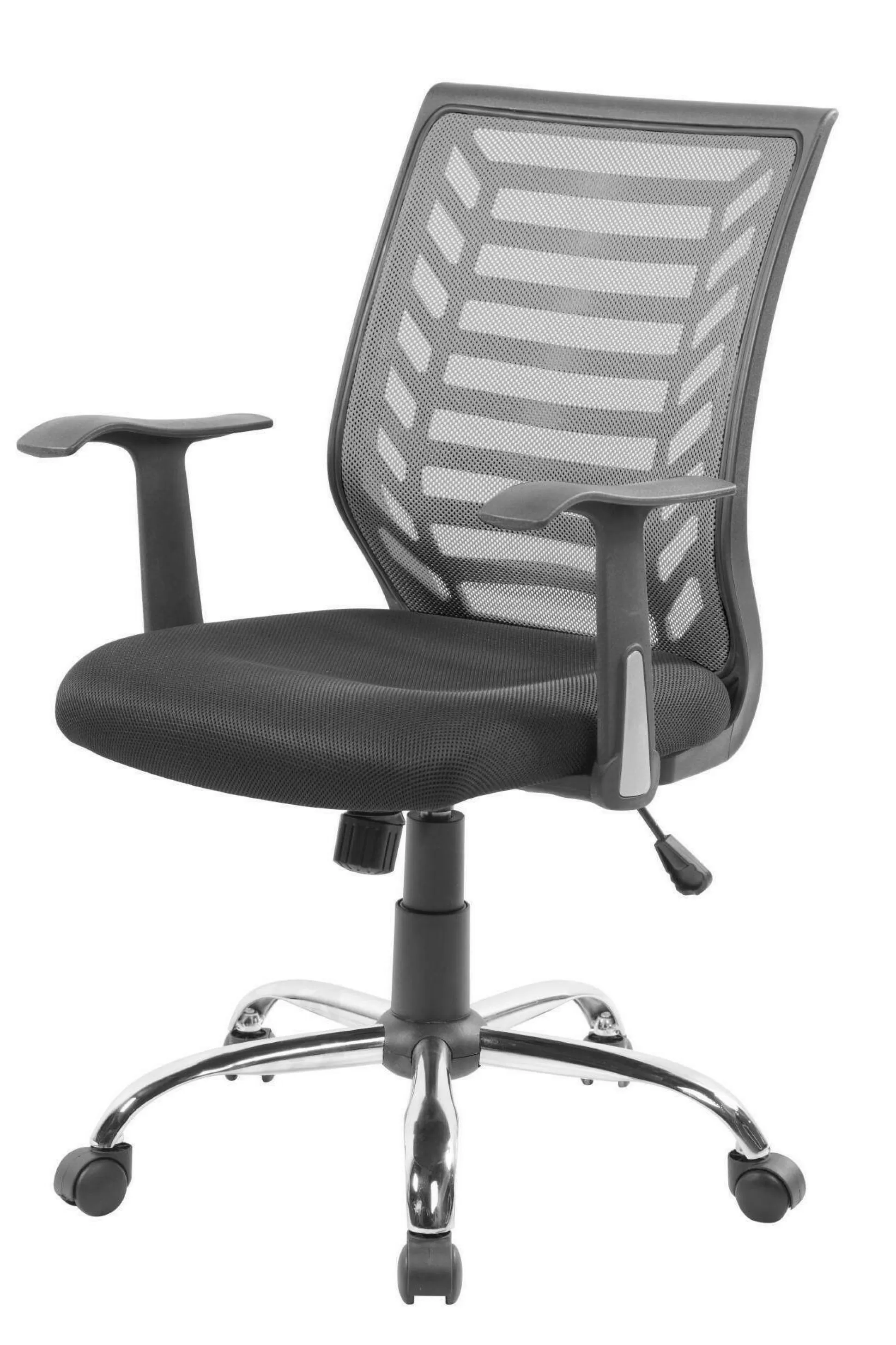 Dmora Sedie Con Ruote<Sedia con ruote Camaleonte, 59x60h93/103 cm, Grigio e Nero