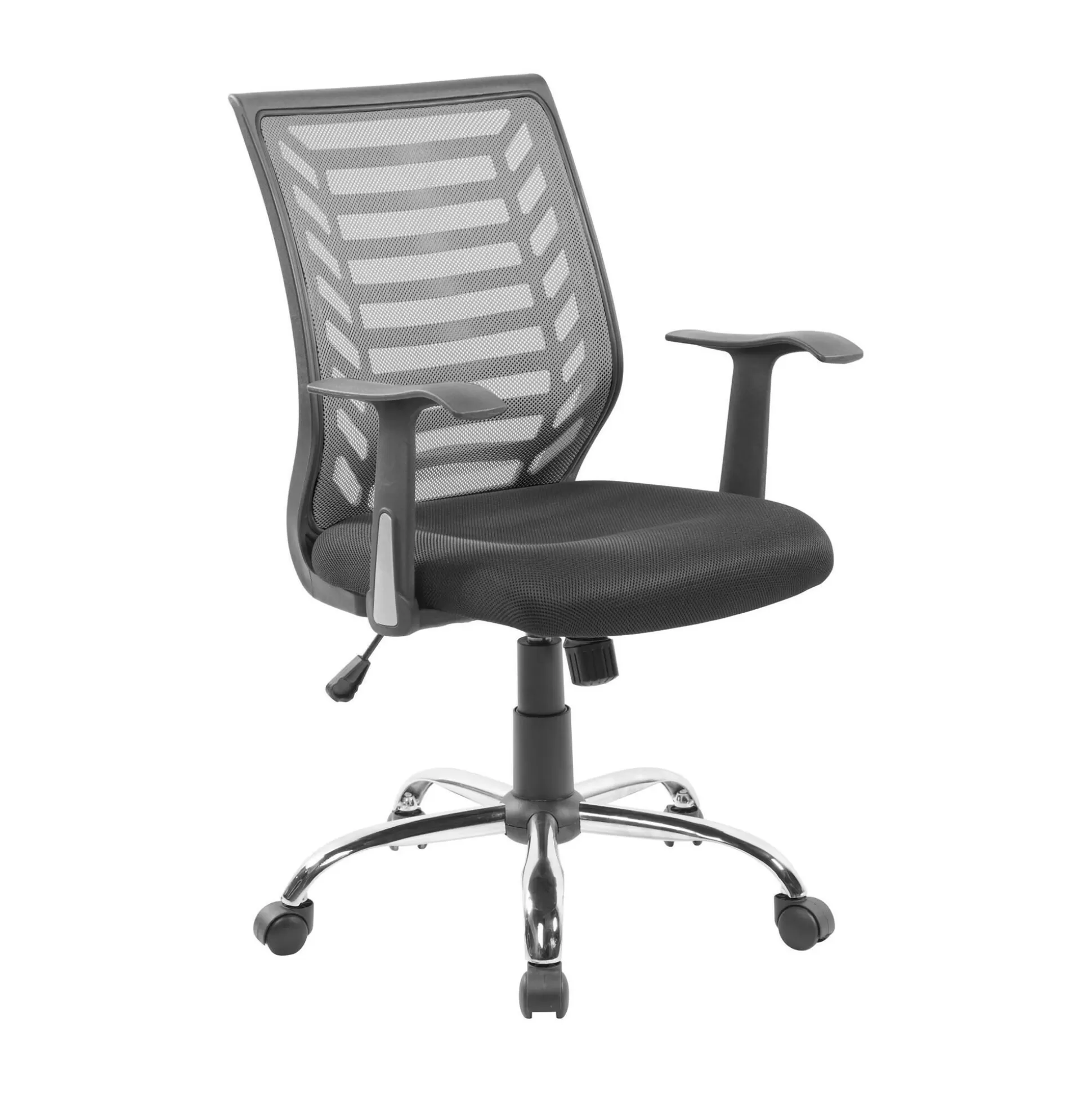 Dmora Sedie Con Ruote<Sedia con ruote Camaleonte, 59x60h93/103 cm, Grigio e Nero