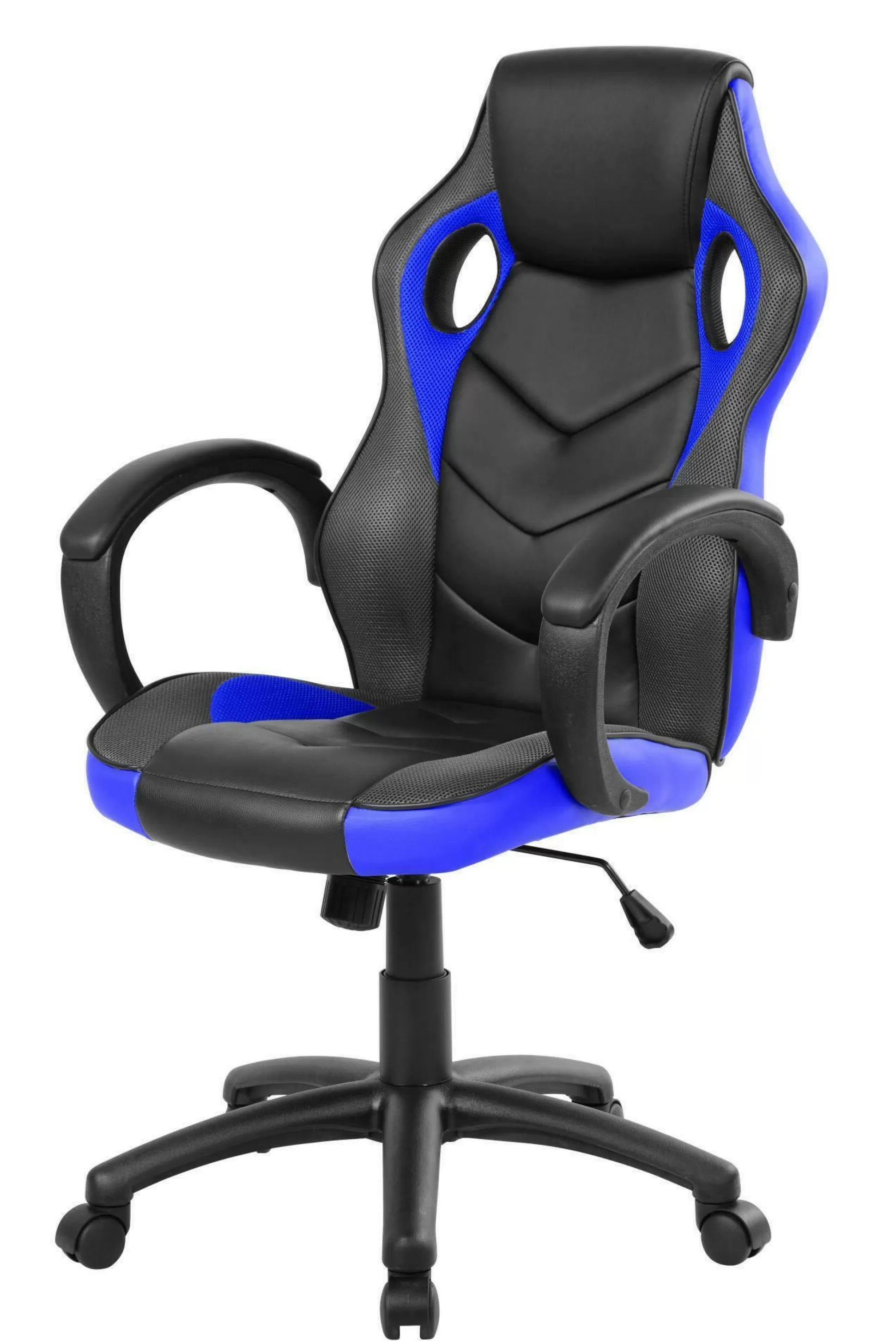 Dmora Sedie Con Ruote<Sedia con ruote Darlanc, 66x61h104/114 cm, Nero e Blu