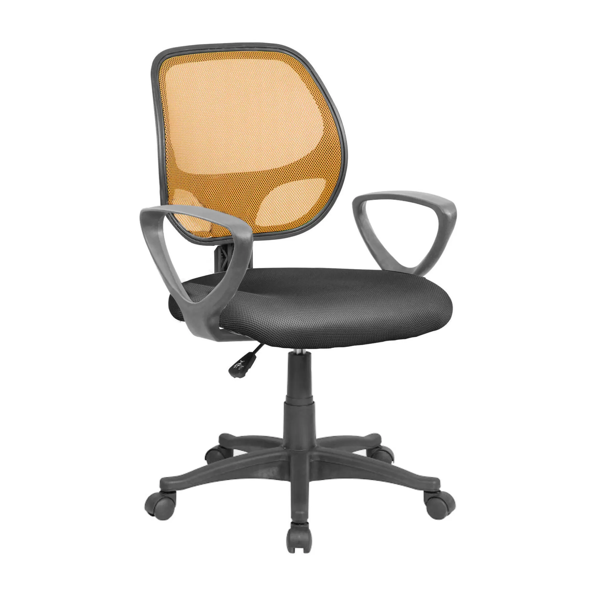 Dmora Sedie Con Ruote<Sedia con ruote Ddjidj, 56x57h88/100 cm, Nero e Arancione