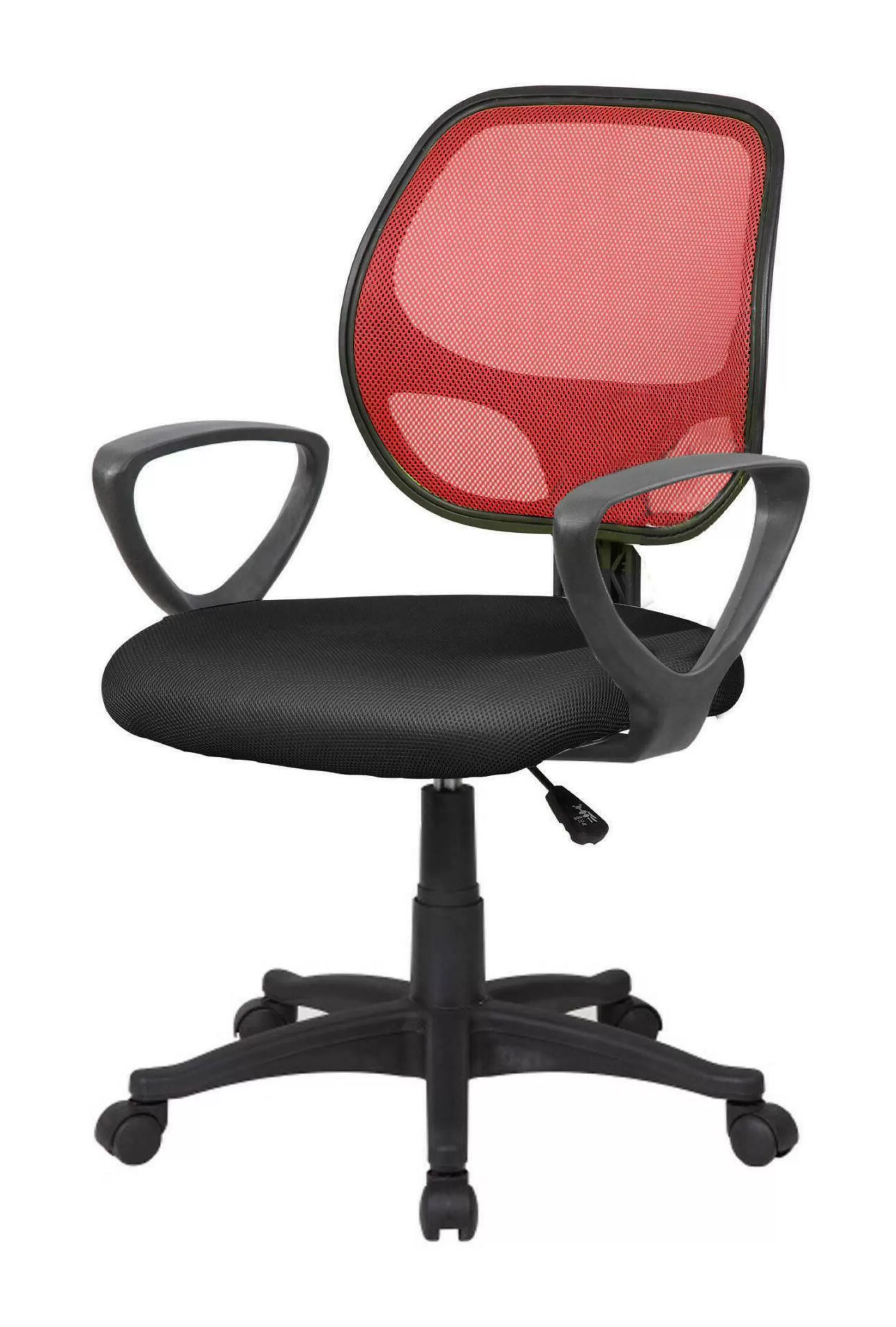 Dmora Sedie Con Ruote<Sedia con ruote Ddjidj, 56x57h88/100 cm, Nero e Rosso