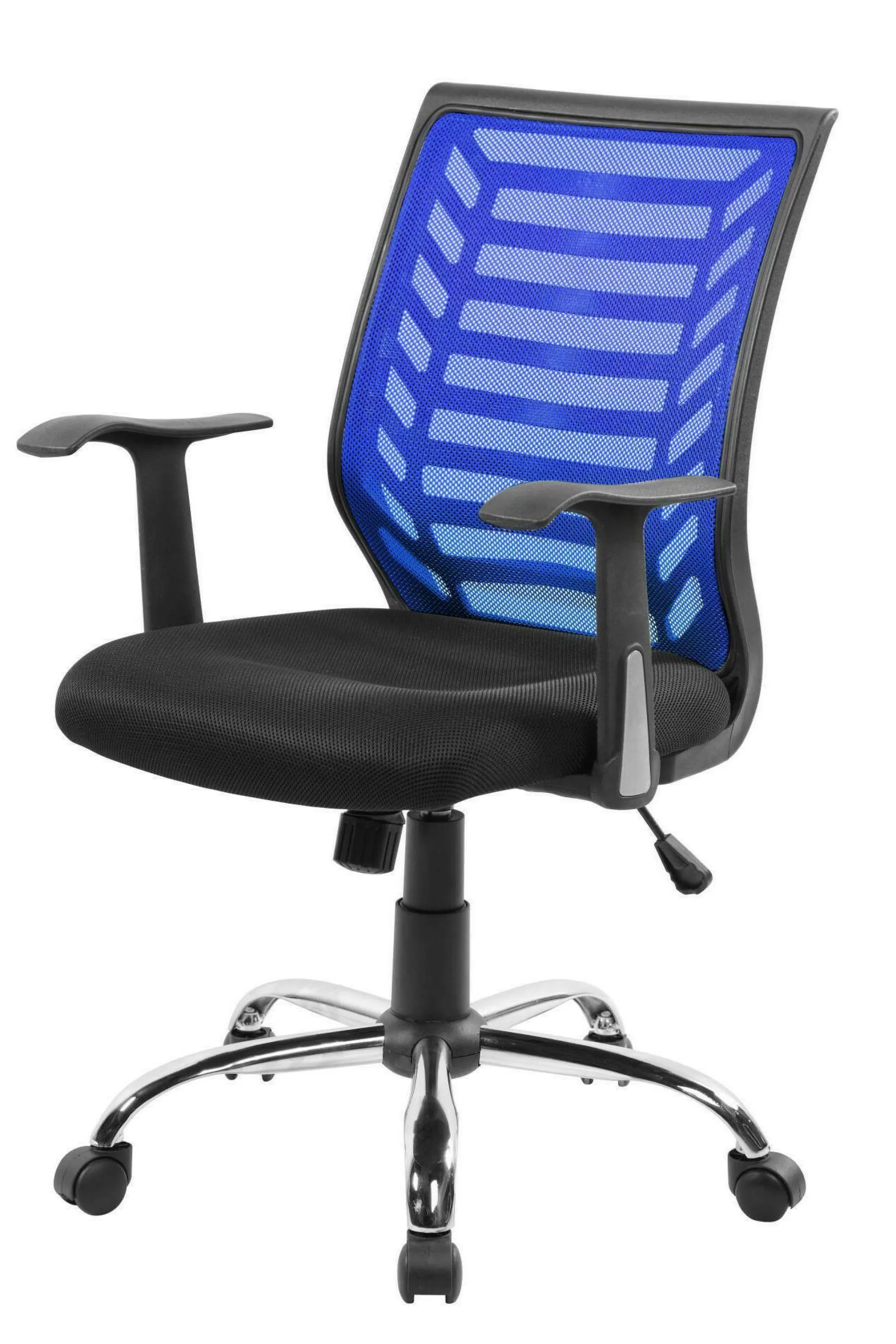 Dmora Sedie Con Ruote<Sedia con ruote Dfann, 59x60h93/103 cm, Nero e Blu
