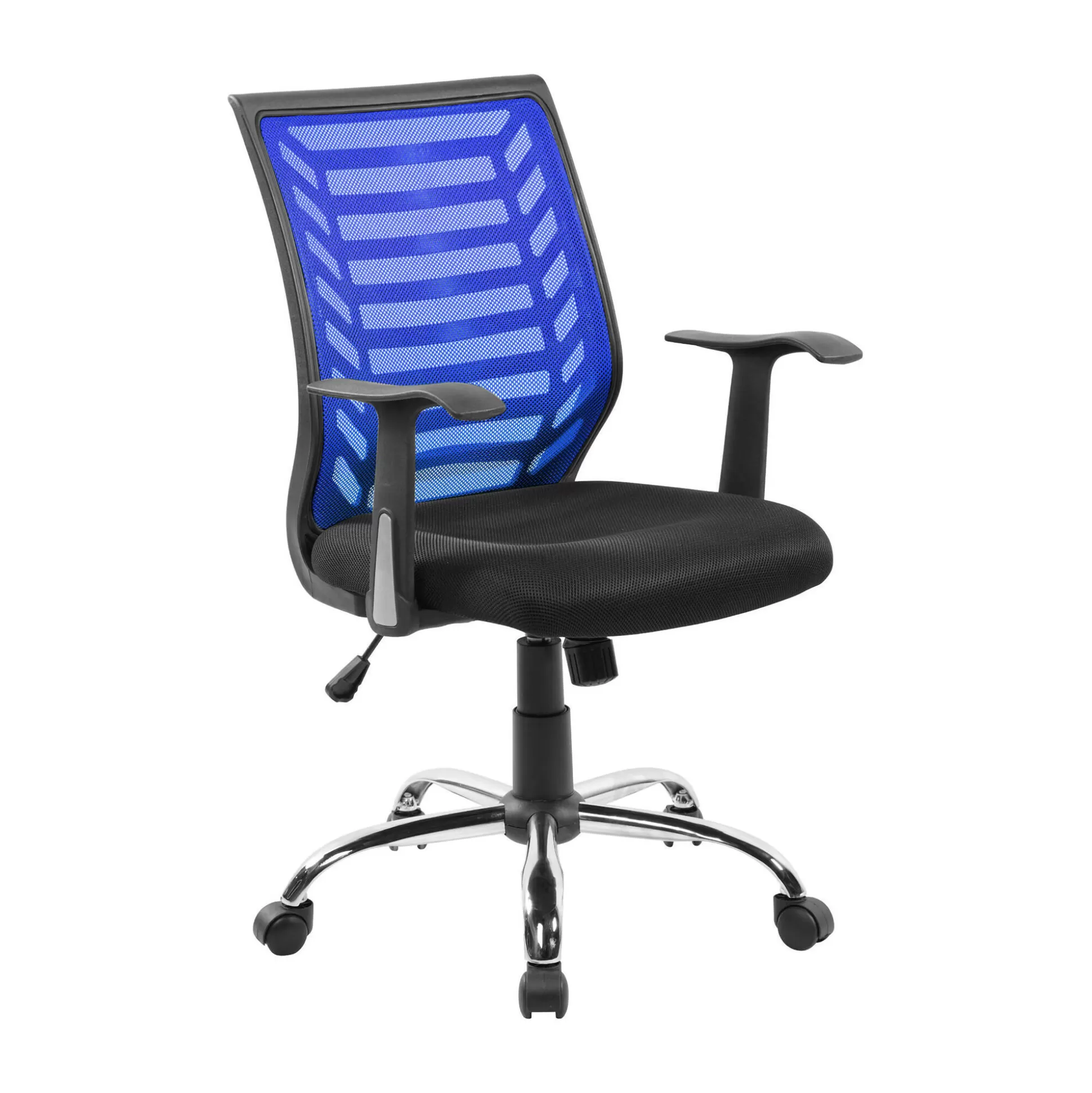 Dmora Sedie Con Ruote<Sedia con ruote Dfann, 59x60h93/103 cm, Nero e Blu