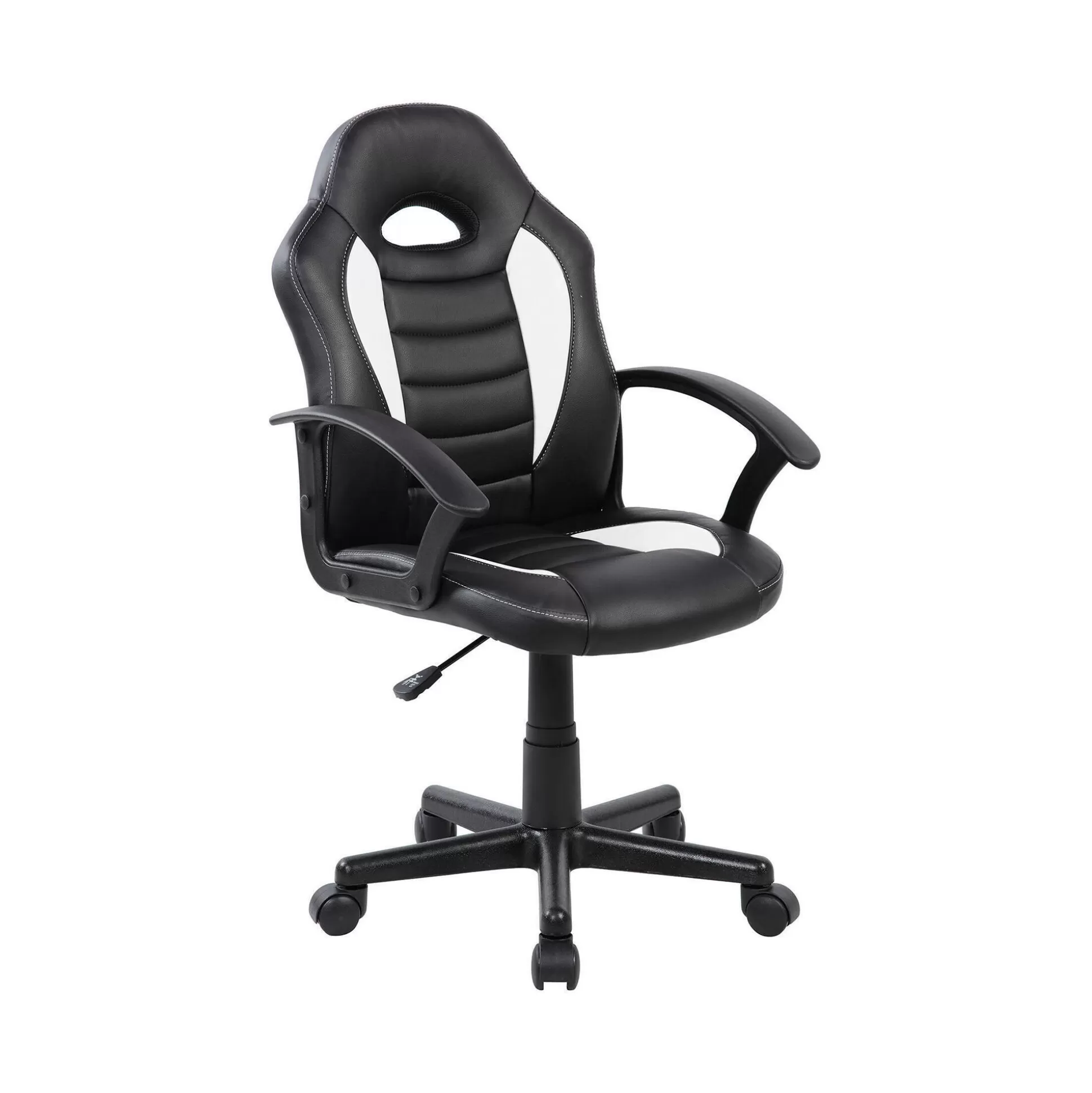 Dmora Sedie Con Ruote<Sedia con ruote Dfaraon, 56x55h89/100 cm, Nero e Bianco