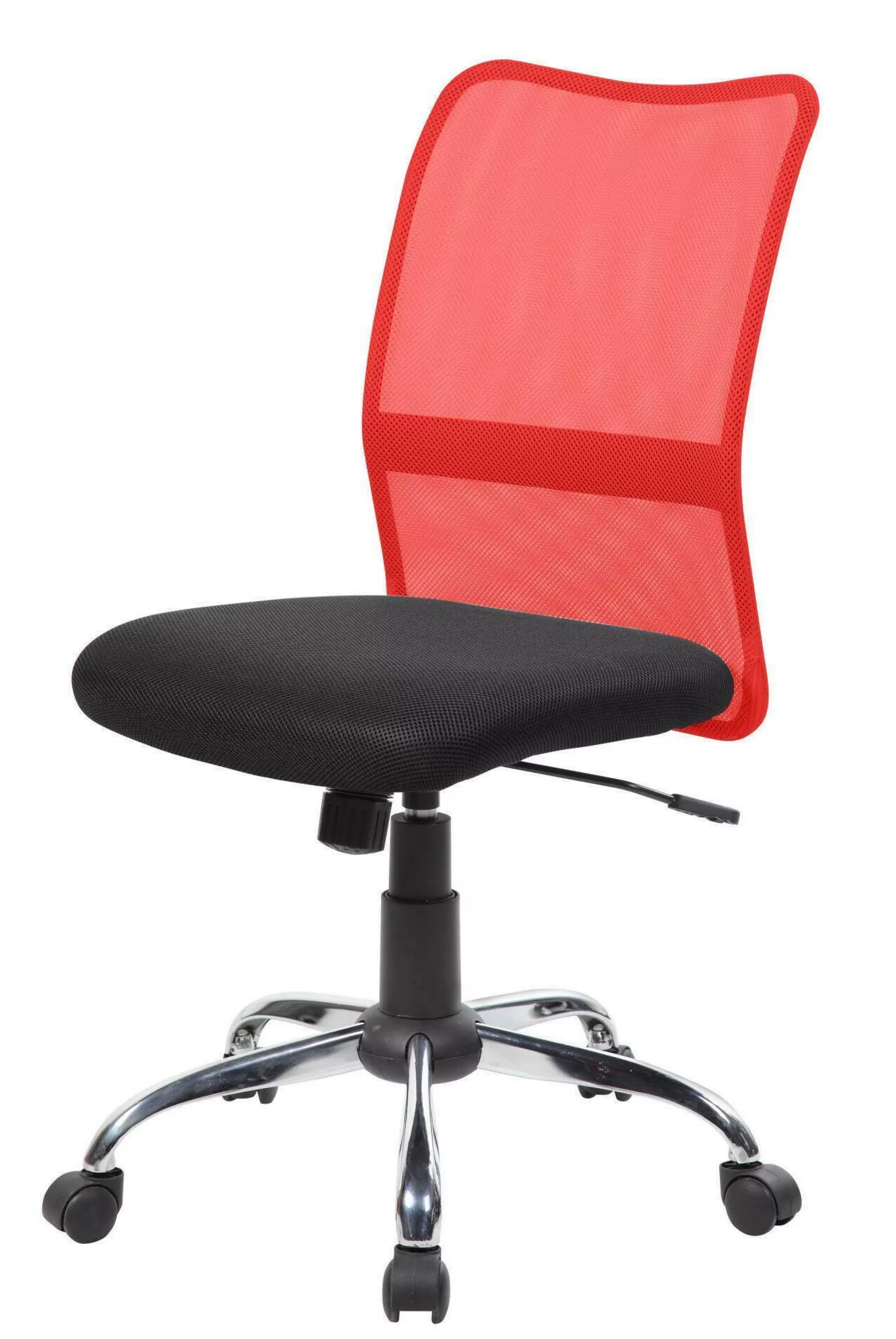 Dmora Sedie Con Ruote<Sedia con ruote Maysak, 57x46h90/100 cm, Nero e Rosso