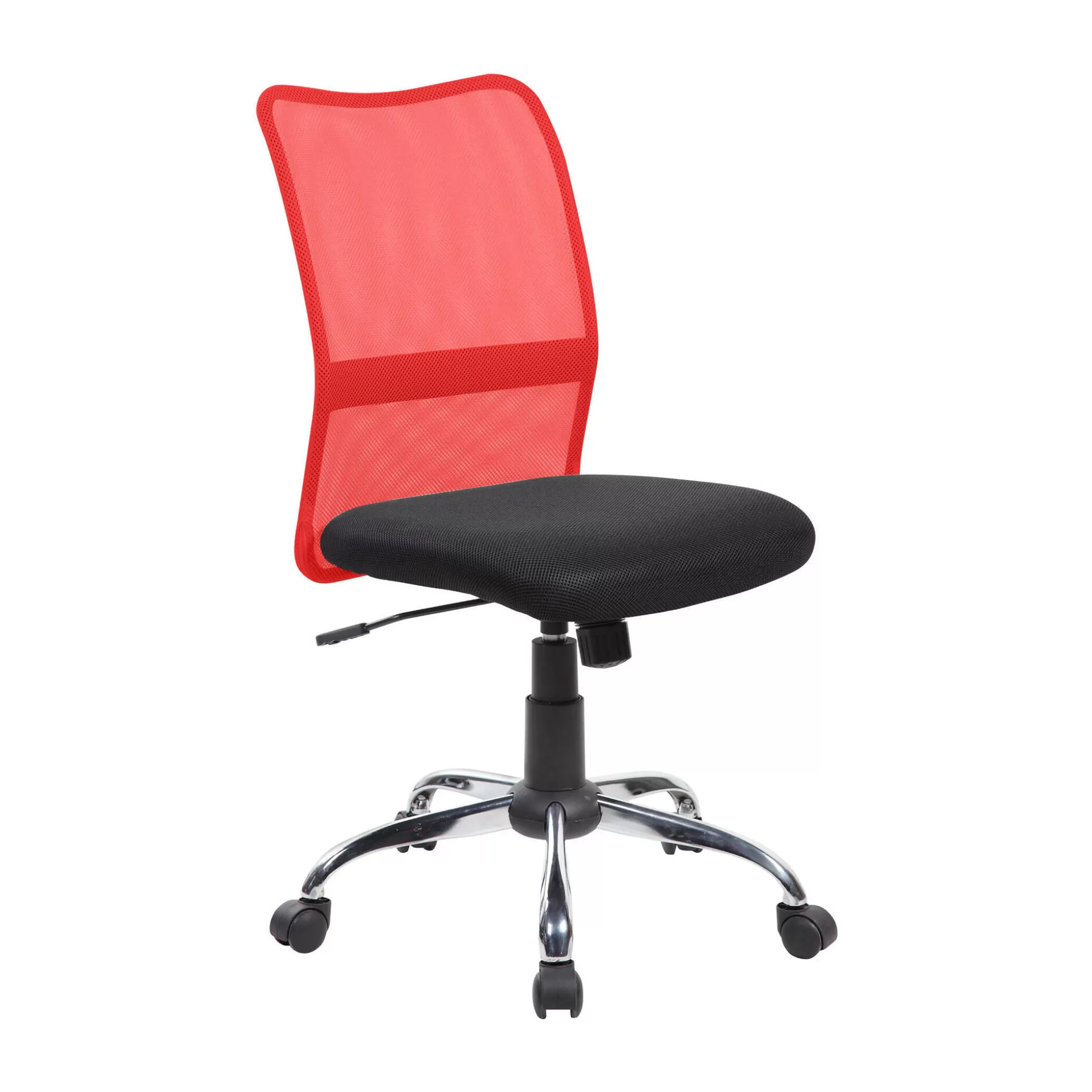 Dmora Sedie Con Ruote<Sedia con ruote Maysak, 57x46h90/100 cm, Nero e Rosso