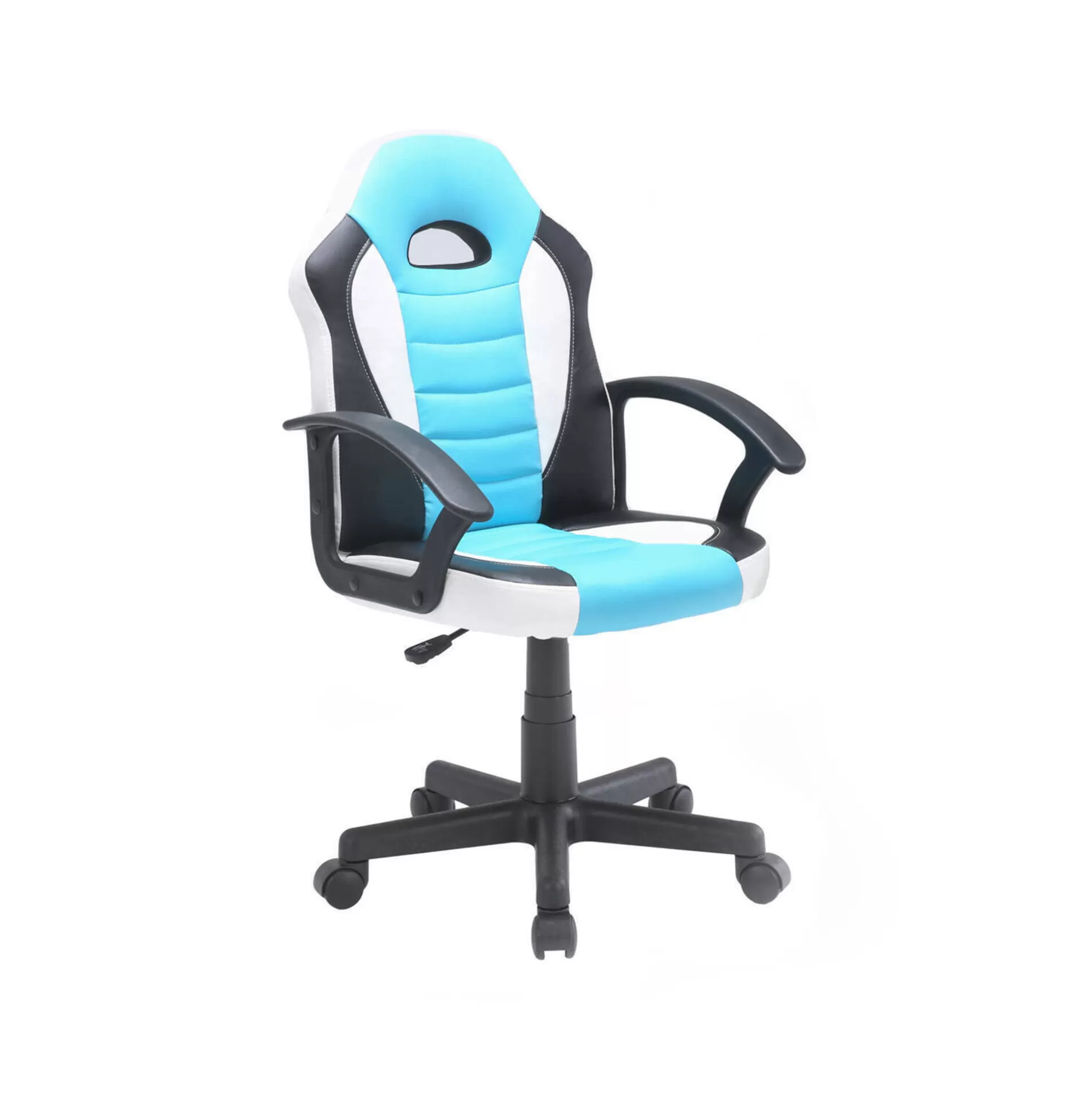 Dmora Sedie Con Ruote<Sedia con ruote Miranda, 56x55h89/100 cm, Azzurro e Bianco