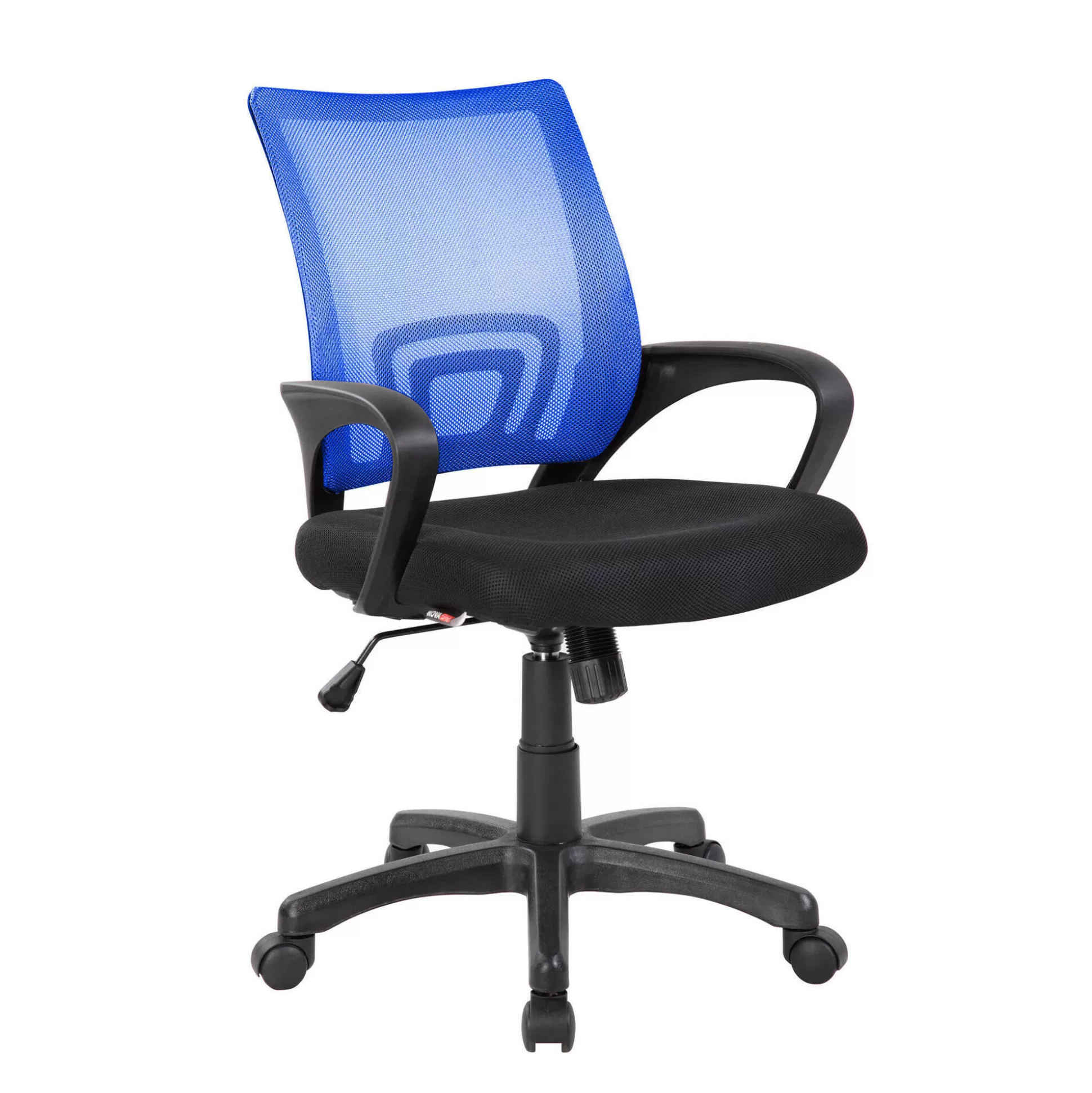 Dmora Sedie Con Ruote<Sedia con ruote Reticolo, 59x54h90/100 cm, Nero e Blu