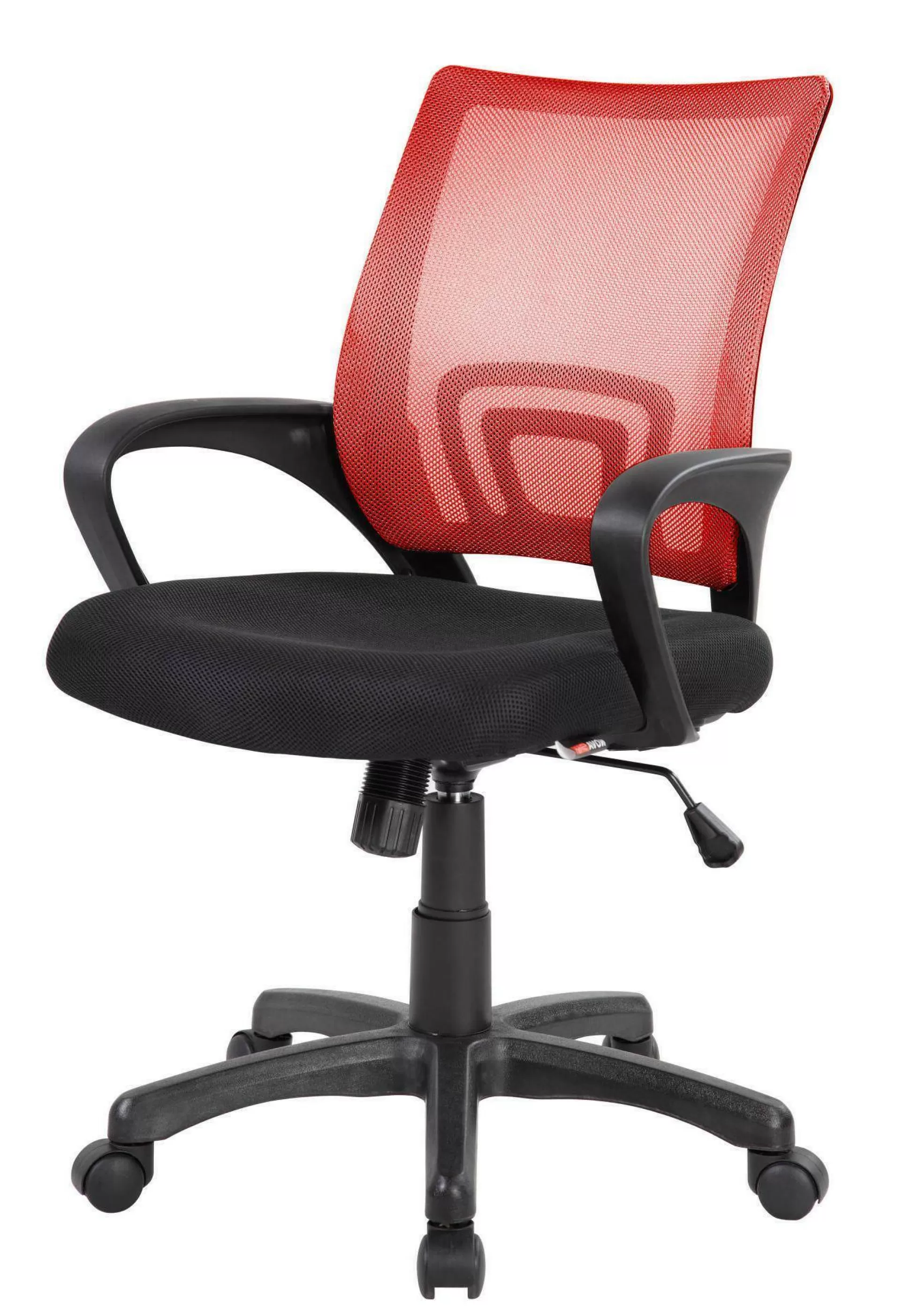 Dmora Sedie Con Ruote<Sedia con ruote Reticolo, 59x54h90/100 cm, Nero e Rosso