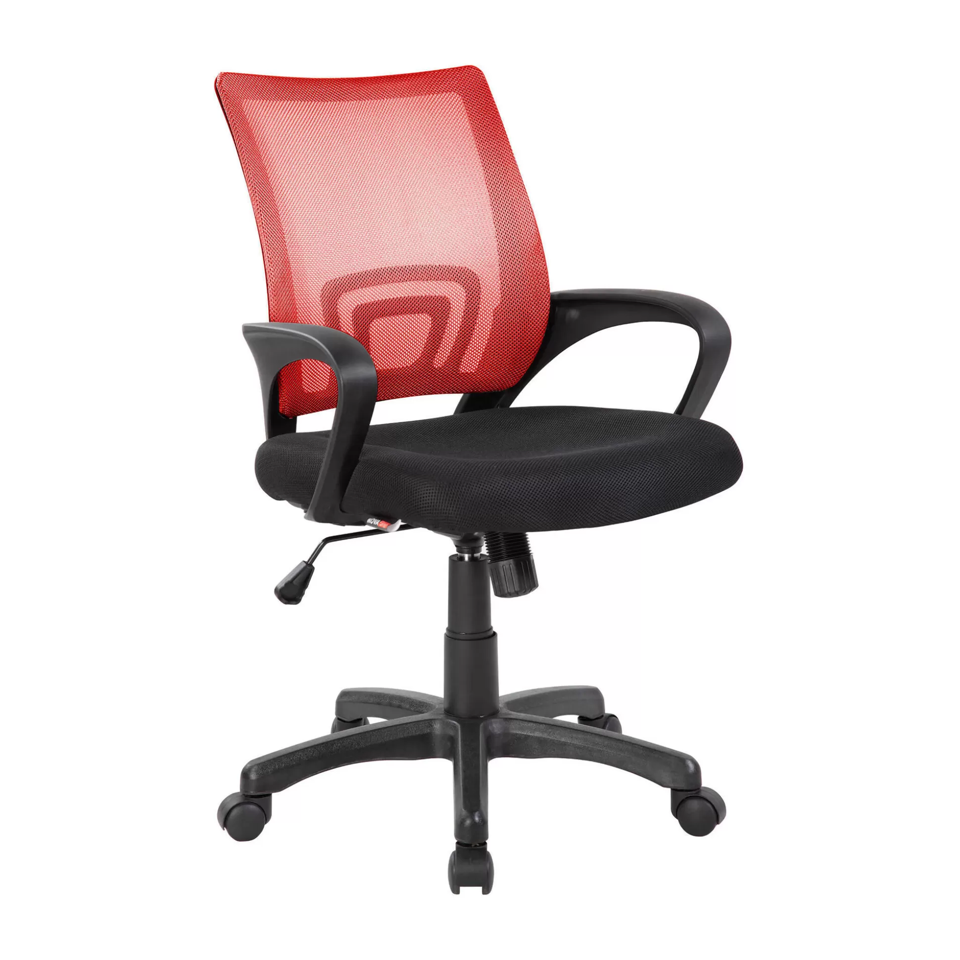 Dmora Sedie Con Ruote<Sedia con ruote Reticolo, 59x54h90/100 cm, Nero e Rosso