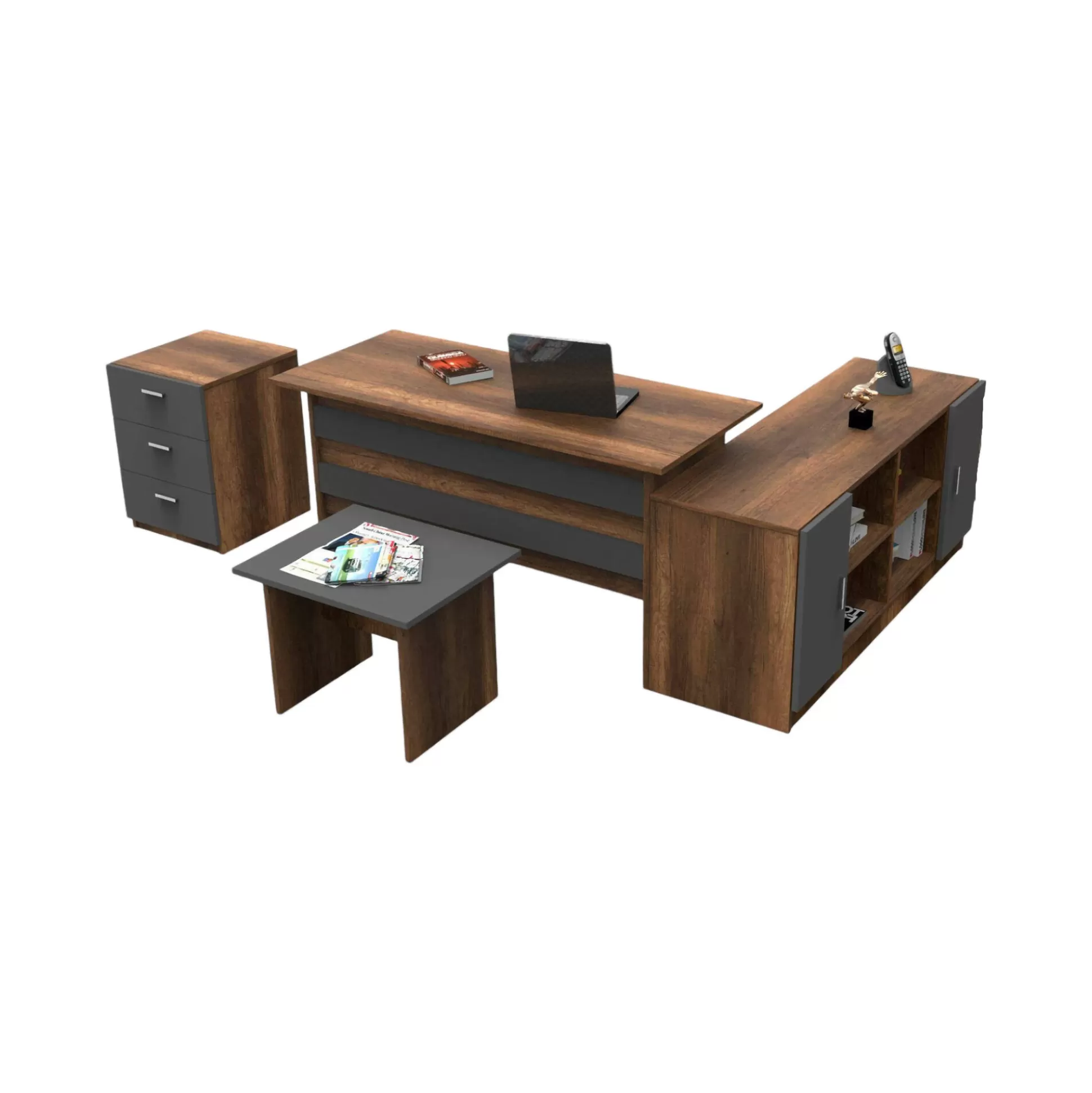 Dmora Set Da Ufficio<Set da ufficio Dgiovannin, Noce e Antracite