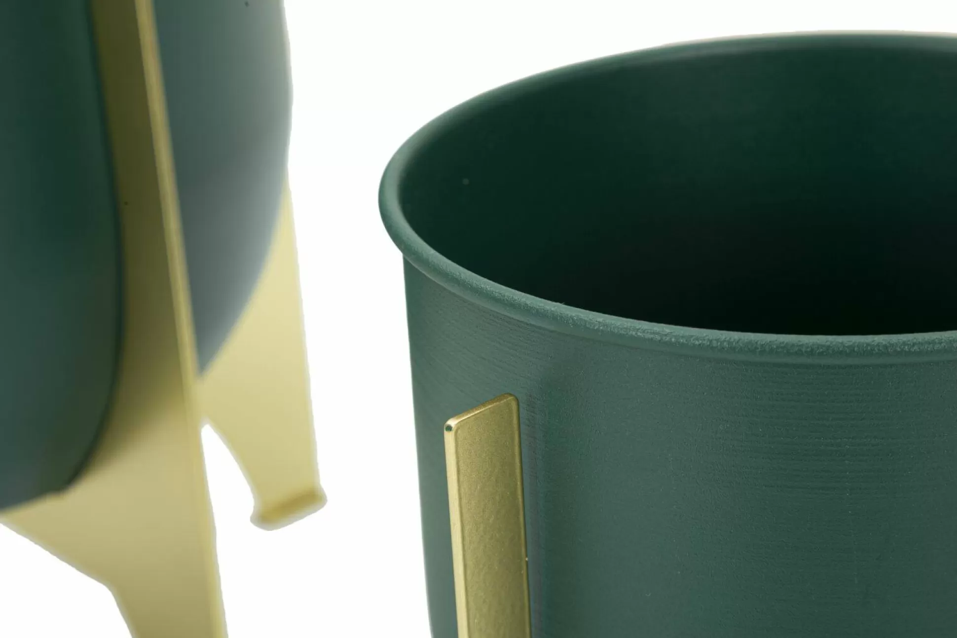 Dmora Oggettistica<Set di 2 portavasi Barbena, 25x25 h26 cm, Verde e Oro