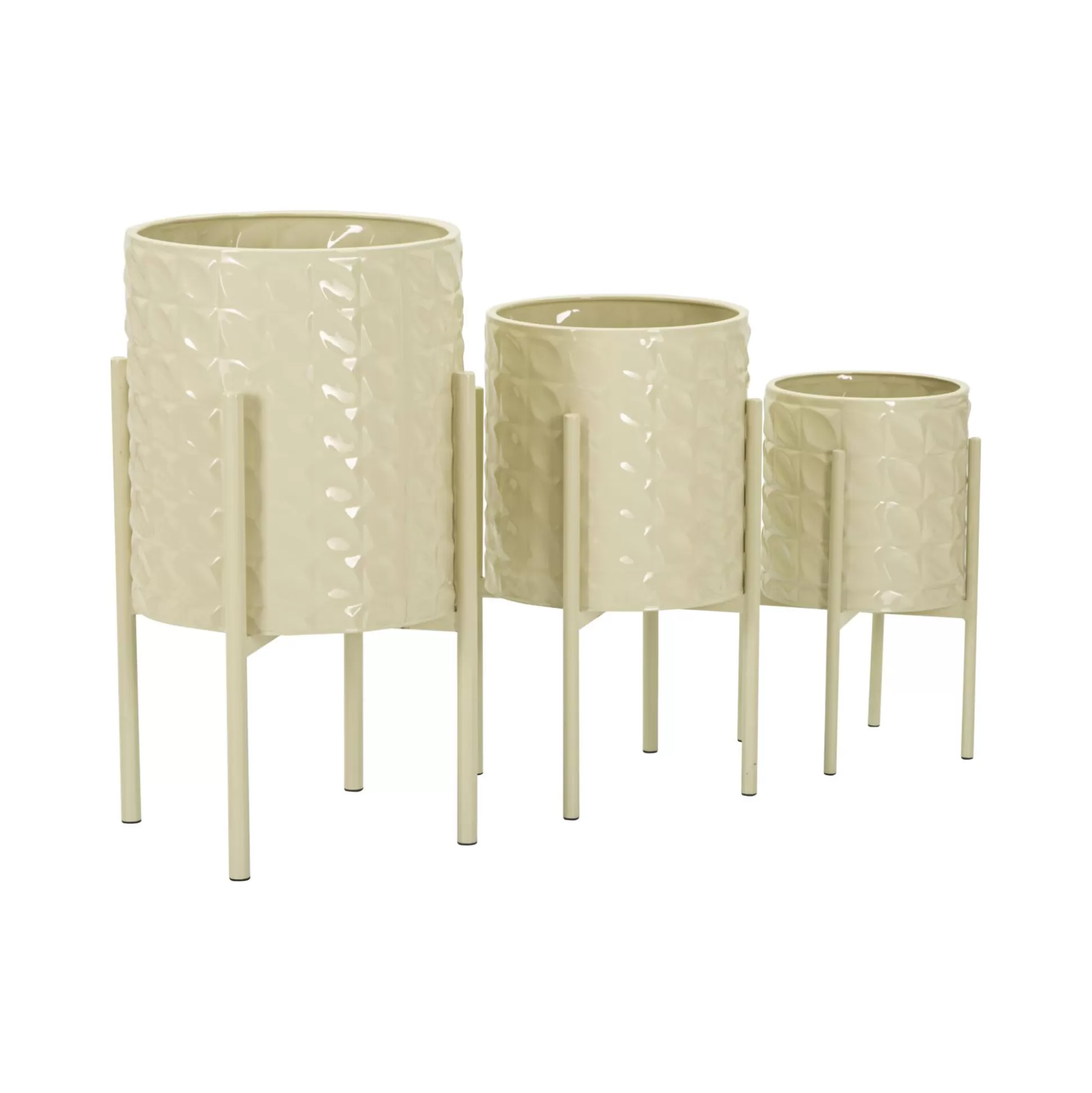 Dmora Oggettistica<Set di 3 portavasi Cisterna, 36x36 h57 cm,