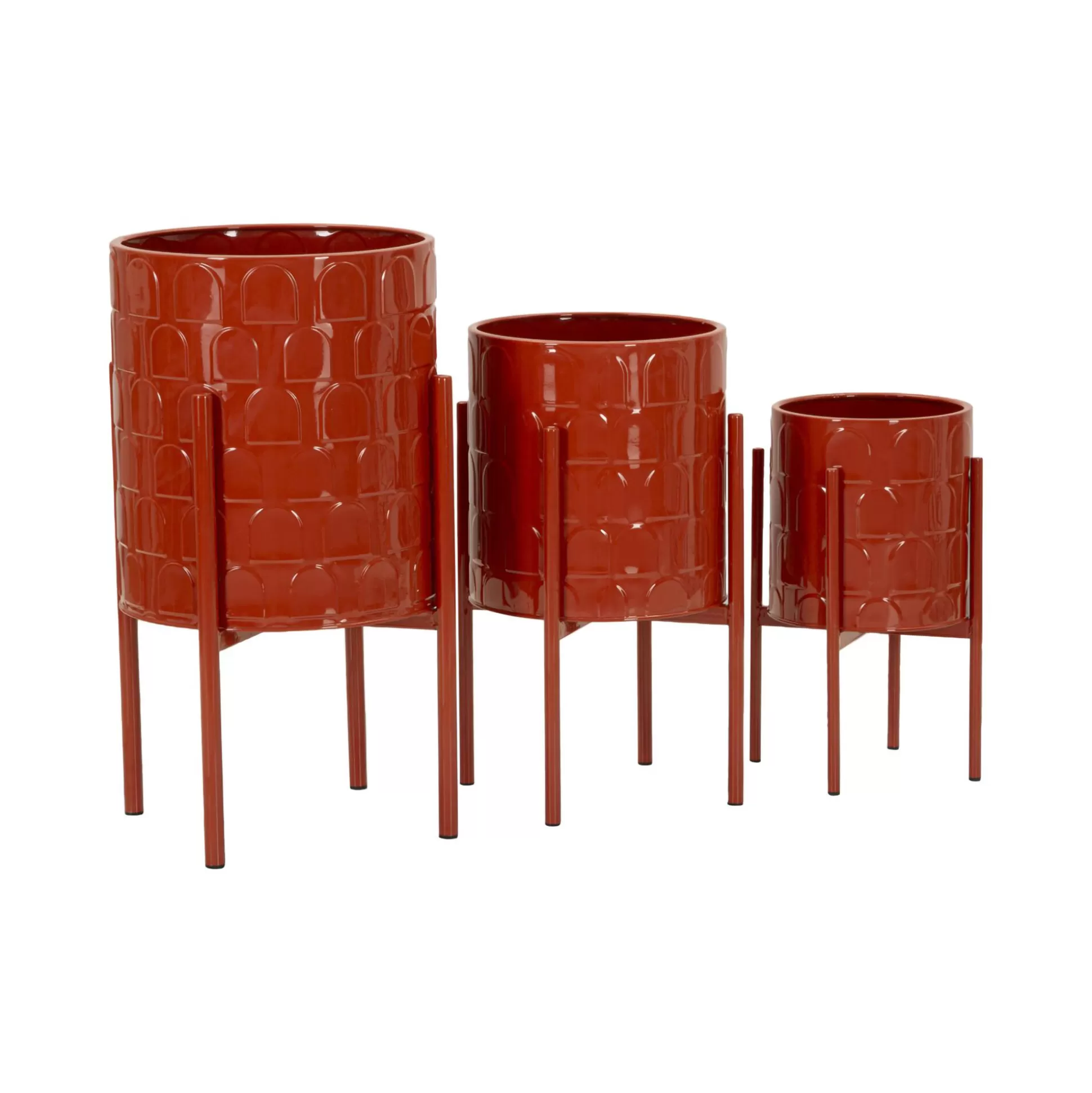 Dmora Oggettistica<Set di 3 portavasi Cisterna, 36x36 h57 cm,