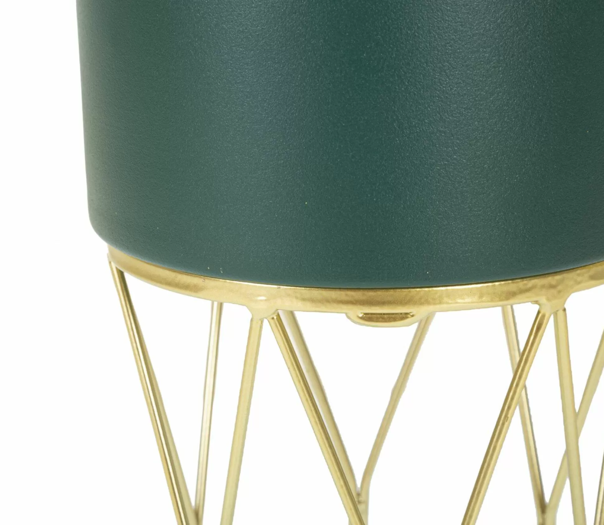 Dmora Oggettistica<Set di 2 portavasi Parano, 23x23 h70 cm, Verde e Oro