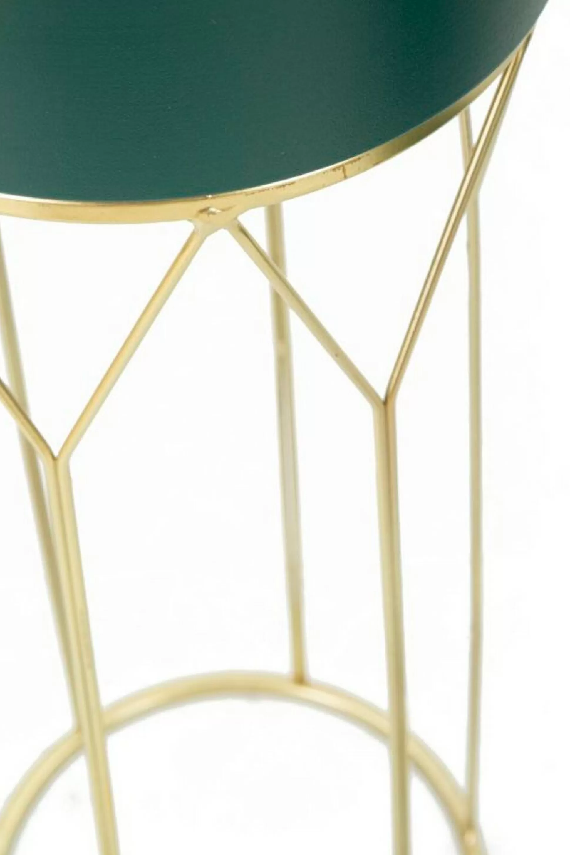 Dmora Oggettistica<Set di 2 portavasi Parano, 23x23 h70 cm, Verde e Oro