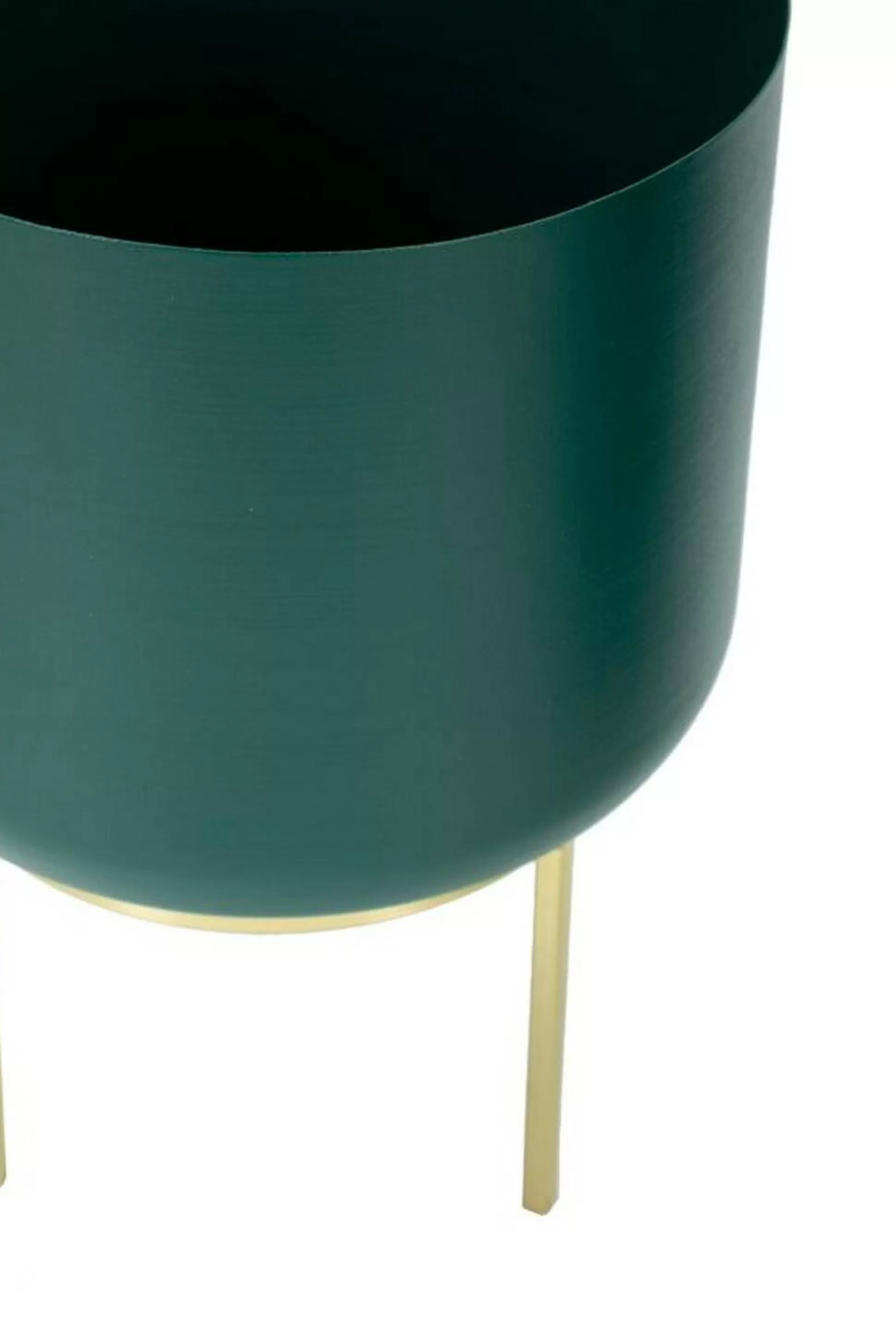 Dmora Oggettistica<Set di 2 portavasi Subequo, 20x20 h29 cm, Verde e Oro