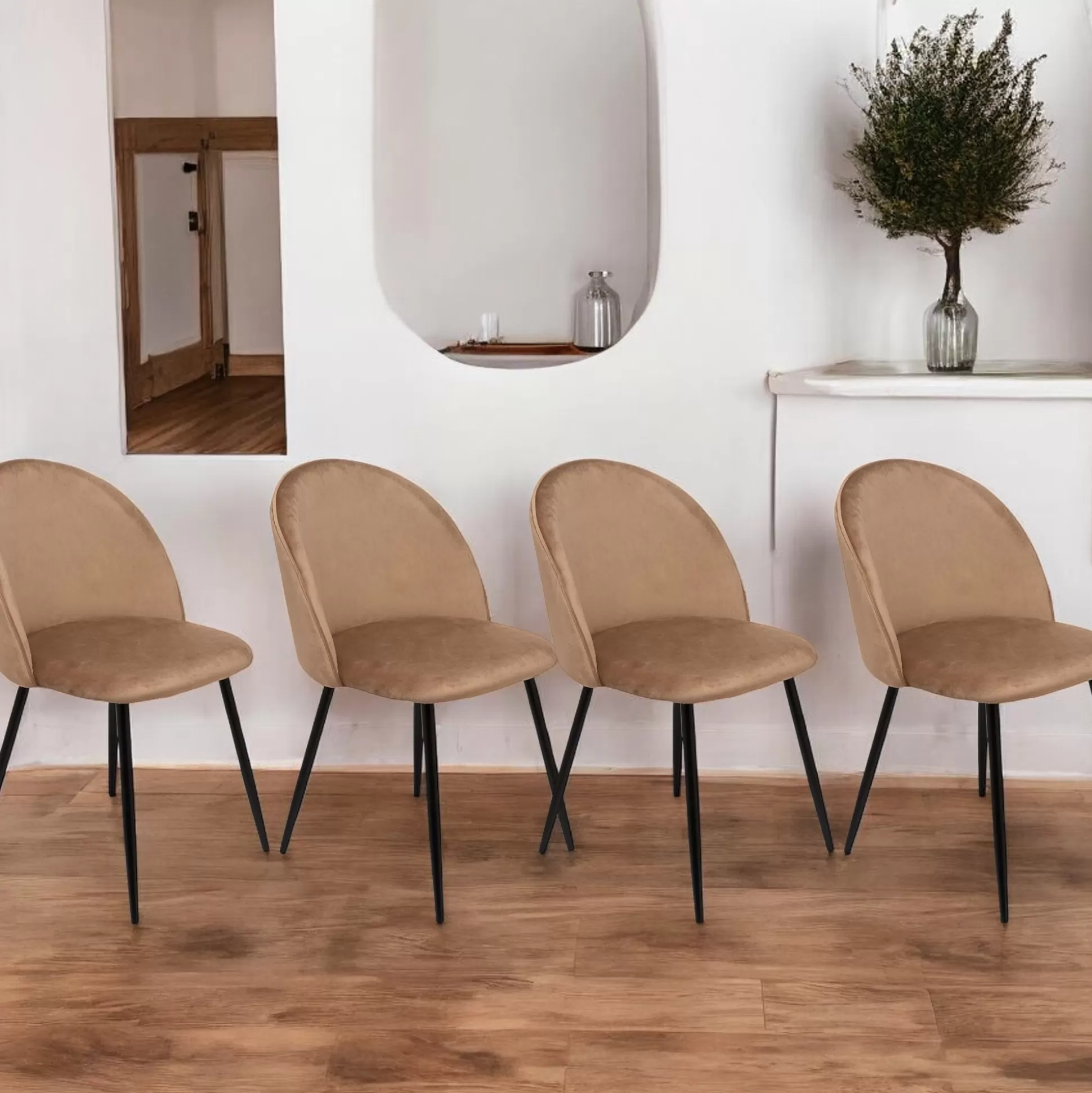Dmora Sedie<Set di 4 sedie Achito, 51x54h82 cm,