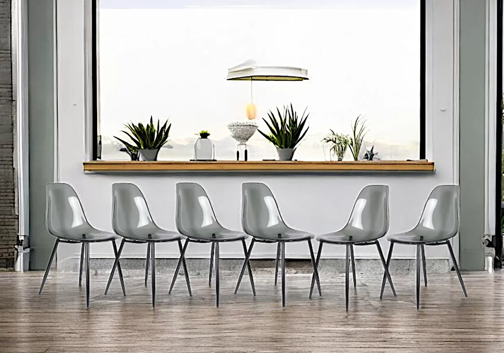 Dmora Sedie<Set di 6 sedie Amstrong, 53x46h81 cm, Fumé