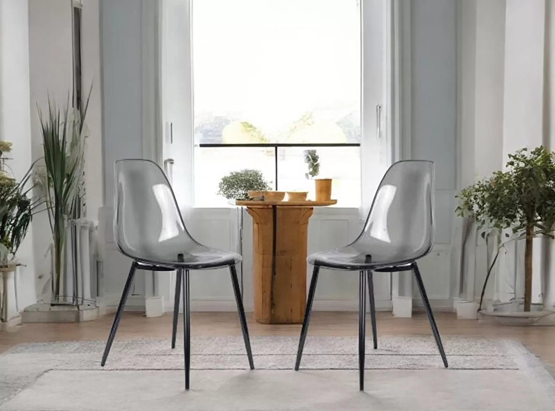 Dmora Sedie<Set di 2 sedie Amstrong, 53x46h81 cm, Fumé