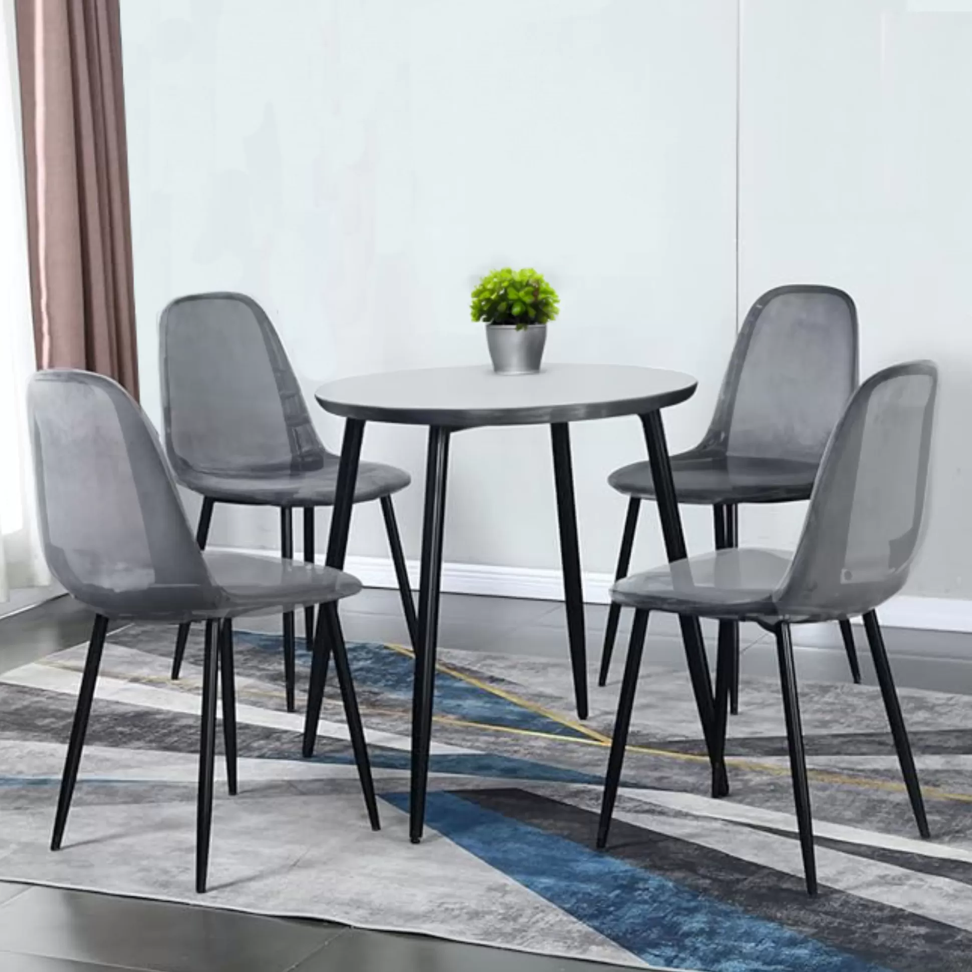 Dmora Sedie<Set di 4 sedie Amstrong, 53x46h81 cm, Fumé