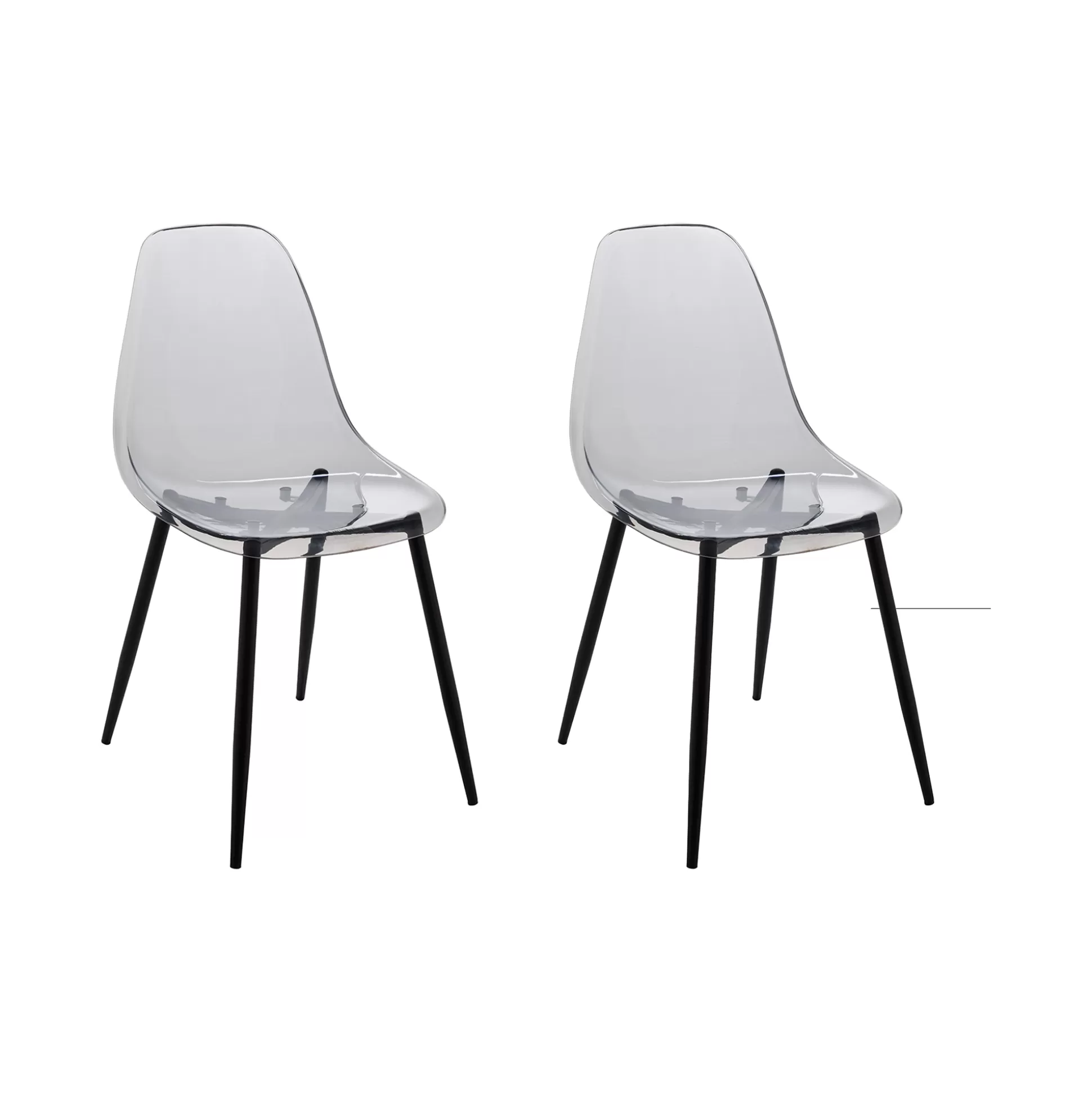 Dmora Sedie<Set di 2 sedie Amstrong, 53x46h81 cm, Fumé
