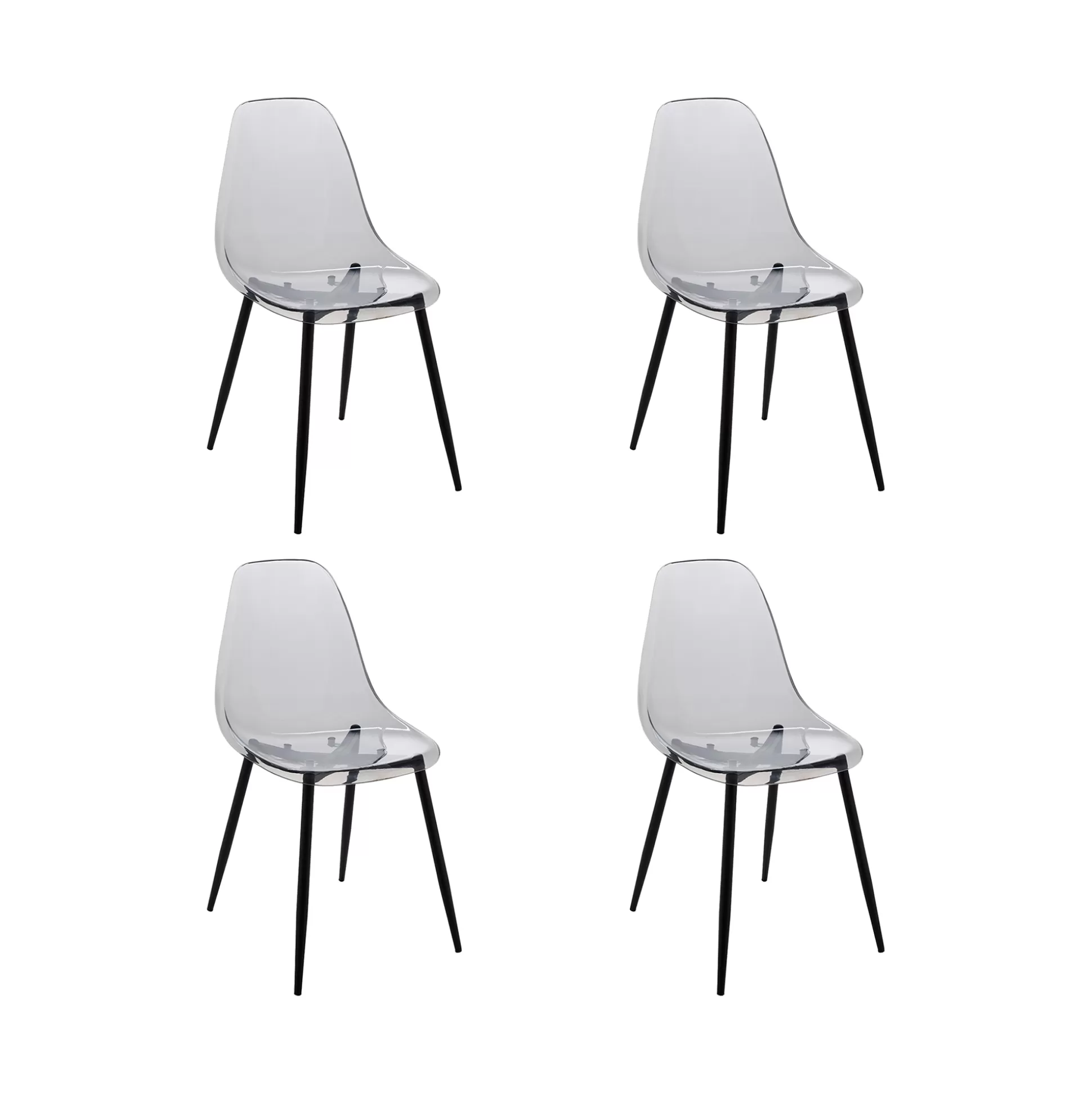 Dmora Sedie<Set di 4 sedie Amstrong, 53x46h81 cm, Fumé