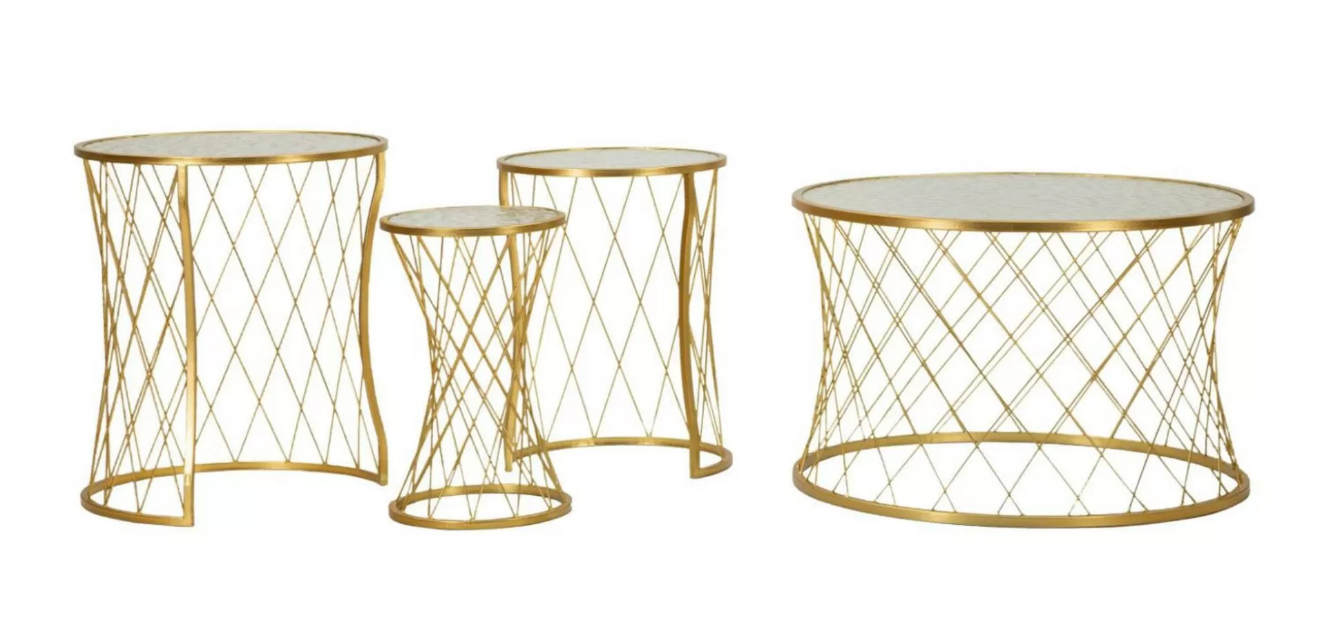 Dmora Tavolini Da Salotto<Set di 4 tavolini da salotto Cabiaglio, 70x70 h55 cm,